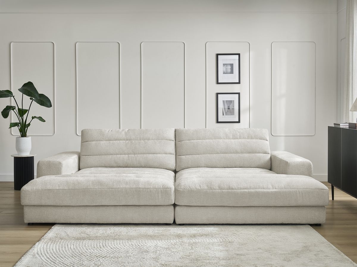 Bobochic Sierra Sofa 4-Sitzer Strukturstoff Beige