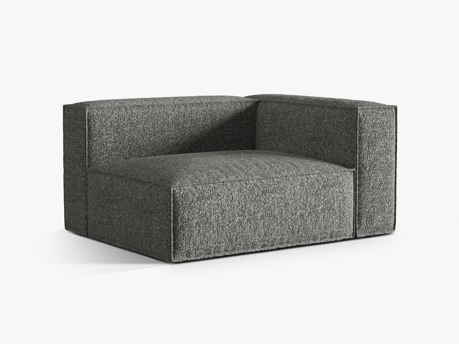 Micadoni Eckmodul Nuria 2-Sitzer Boucle Monet Graphit Rechts