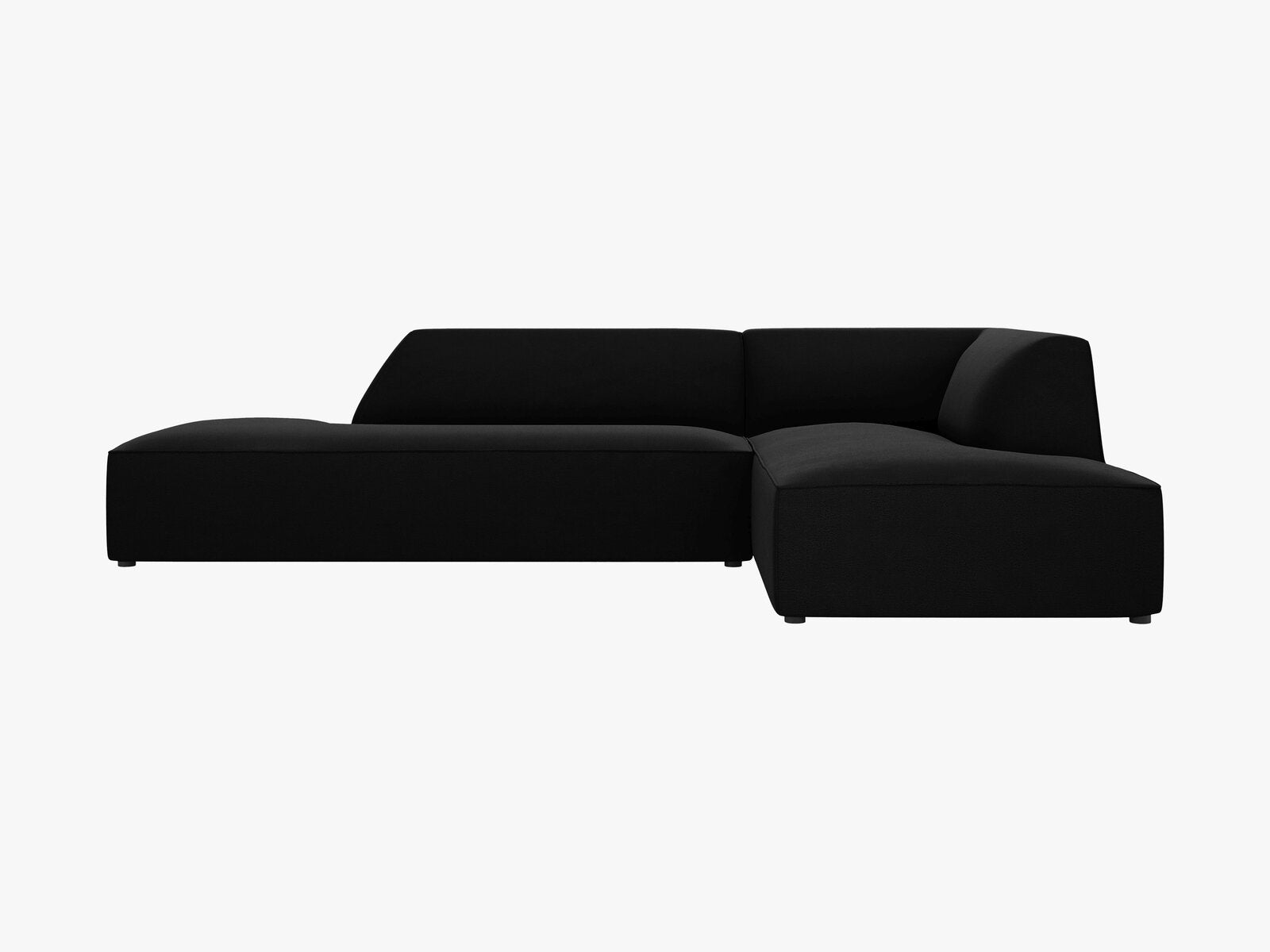 Micadoni Ecksofa Ruby 4-Sitzer Rechts Samt Salvador Schwarz