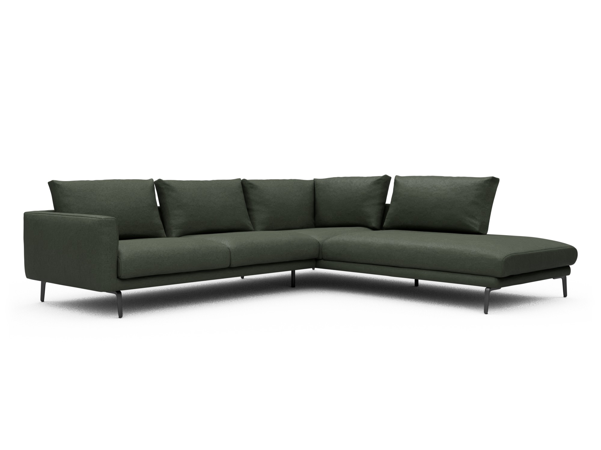 Skandi Home Ecksofa Karl Relax-Ecke rechts mit 2,5-Sitzer Denari-Forest-Green moebelfaktor