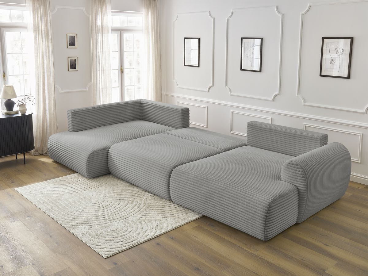 Bobochic Lucien Wohnlandschaft Breitcord weich Dunkelgrau Ecke rechts