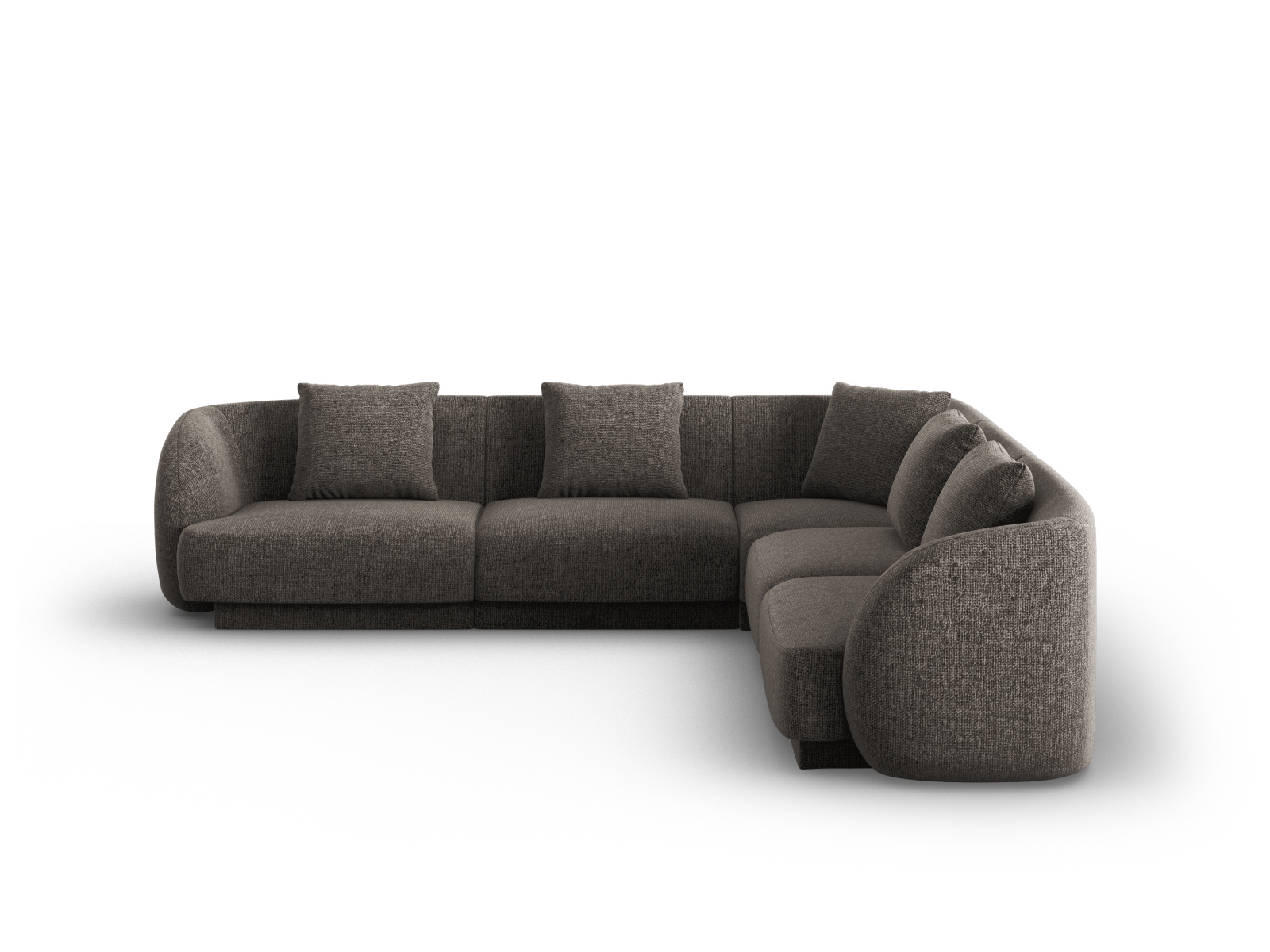 Cosmopolitan Design Wendbares Ecksofa Tulum 5-Sitzer Chenille Eden Hellgrau