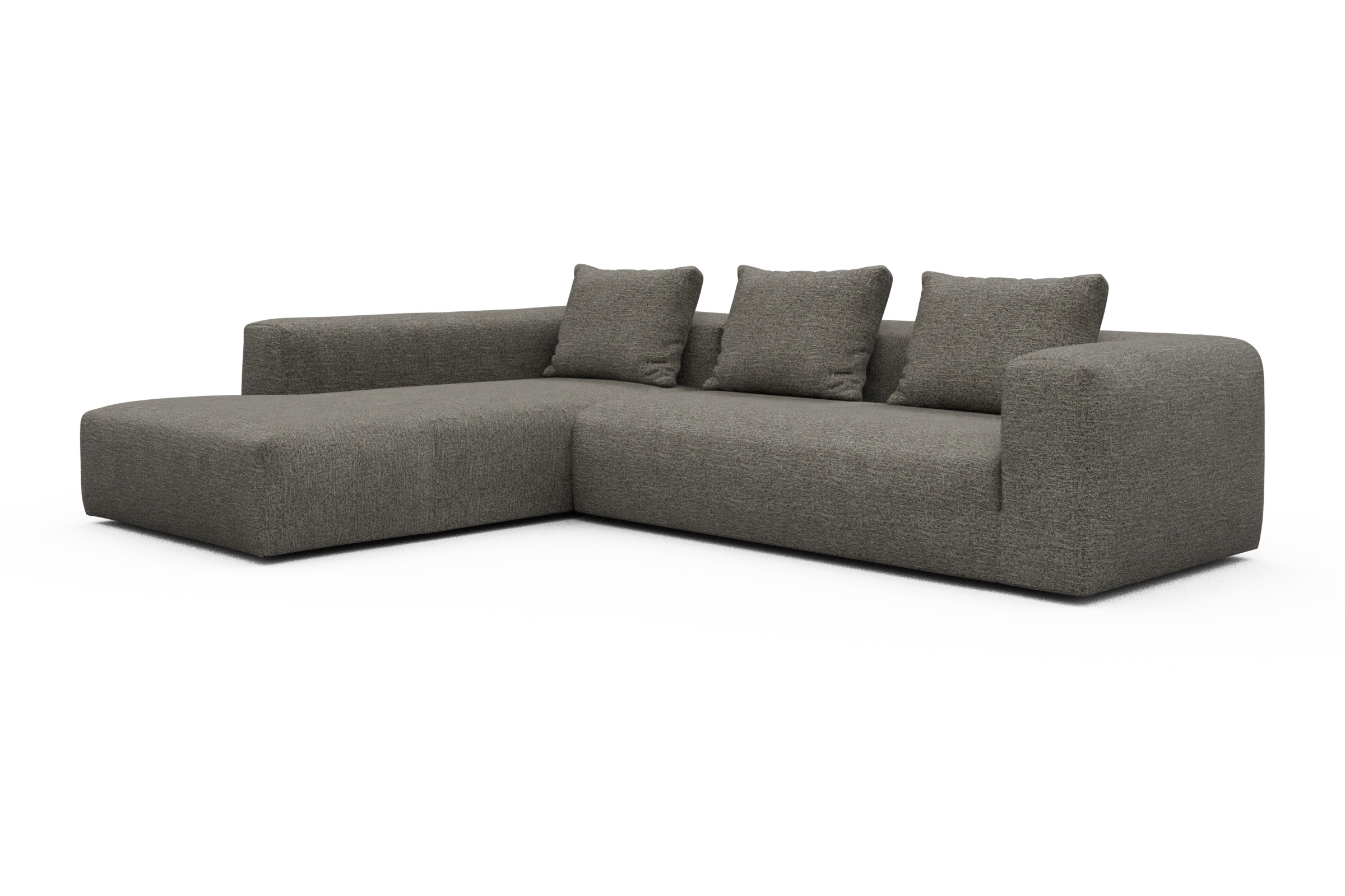 Ecksofa Fred Relax-Ecke links mit 2,5-Sitzer Carreno-Sepie-Brown