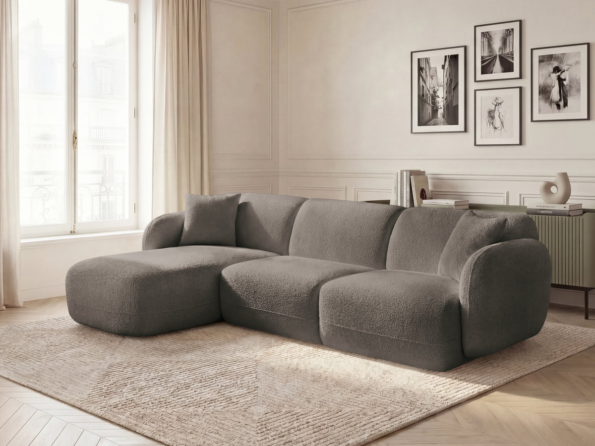 Bobochic Anda Ecksofa 292 × 163 cm Chenille Taupe Ecke links