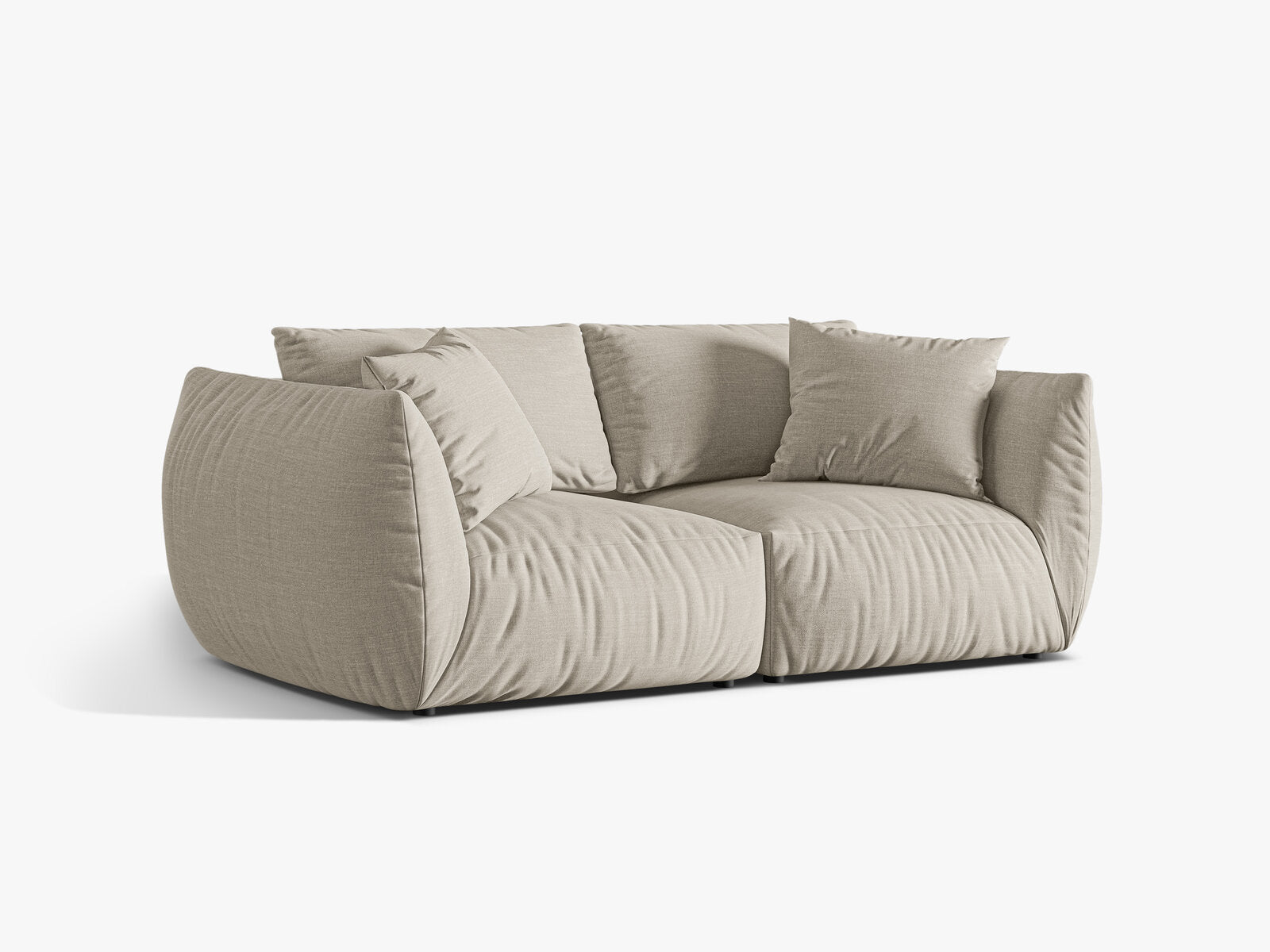 Micadoni Sofa Chris 3-Sitzer Strukturierter Stoff Natur