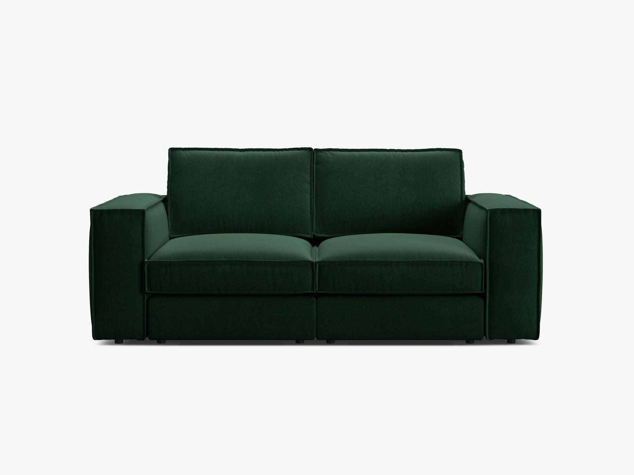 Micadoni modulares Sofa Pola 2-Sitzer Samt Salvador Flaschengrün