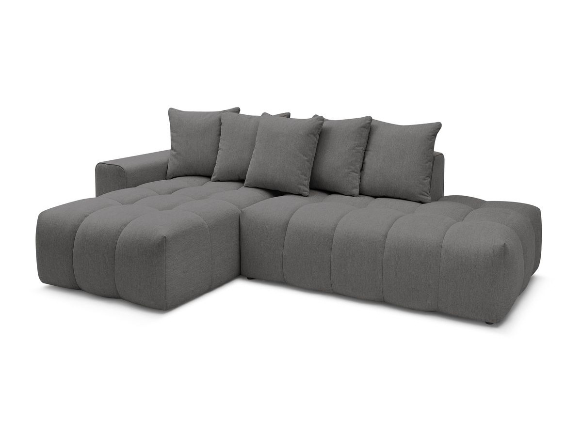 Bobochic Mont-blanc Ecksofa Melange-Stoff Dunkelgrau Ecke links