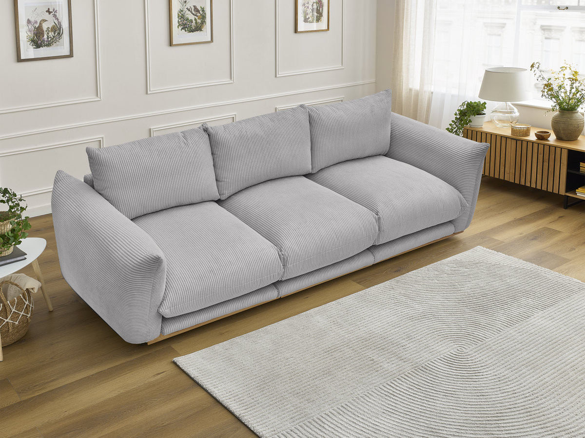 Bobochic Ernest Sofa 3-Sitzer 266 × 106 cm Cordsamt Hellgrau