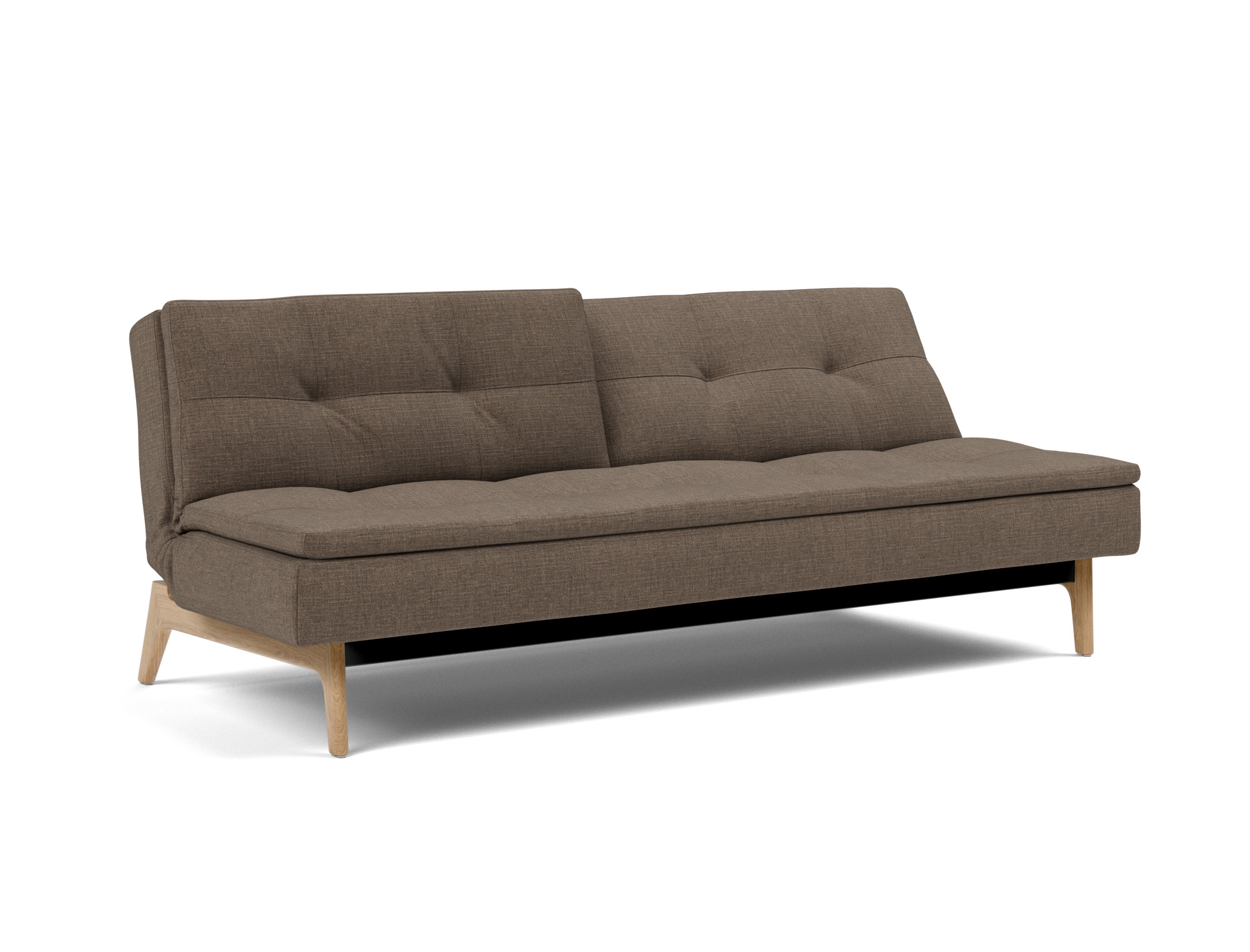 Schlafsofa Dublexo Chenille Esina 411-Cedar-Brown Beine Eiche