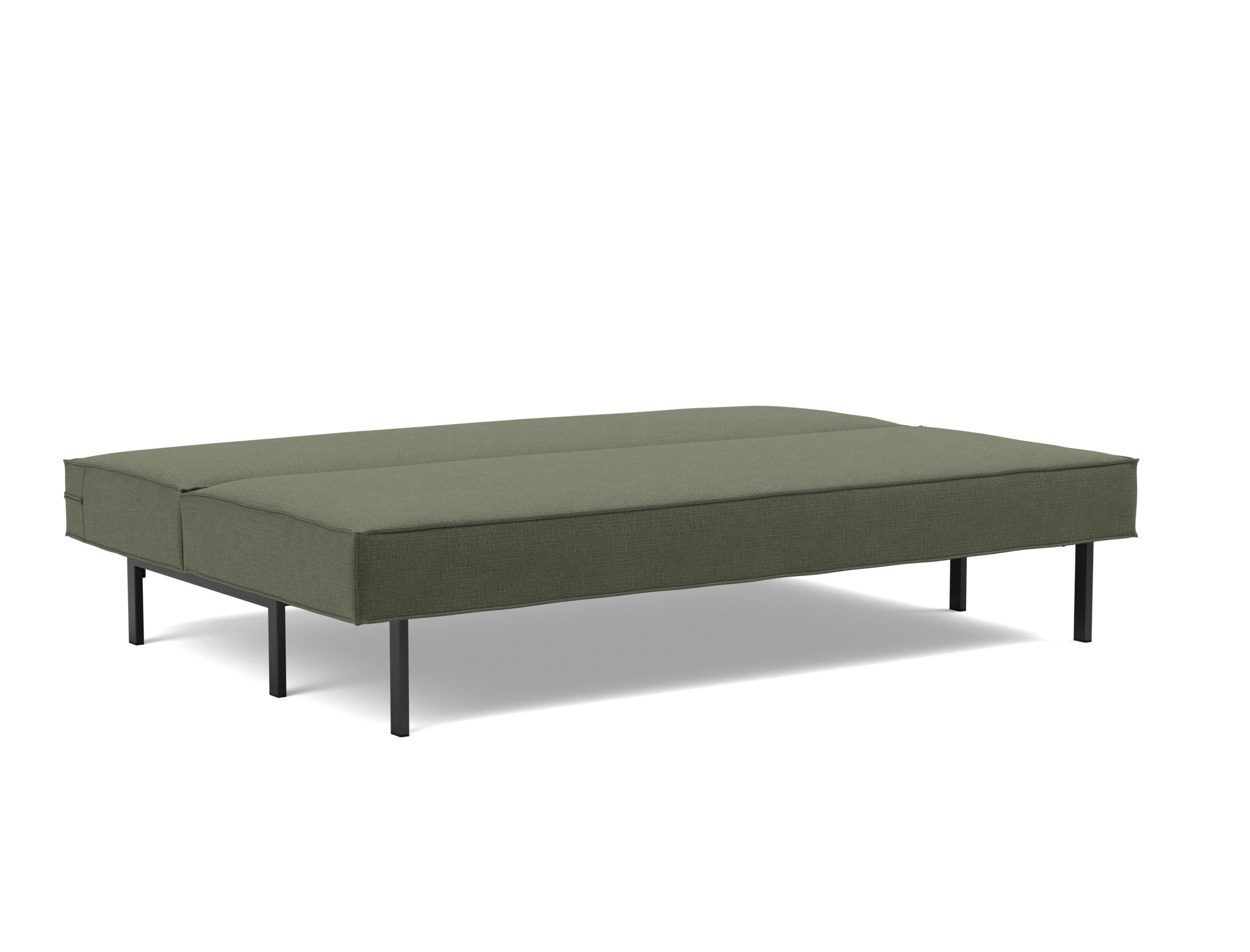 Schlafsofa Sly Chenille Esina 413-Olive-Green Beine Schwarzes Metall