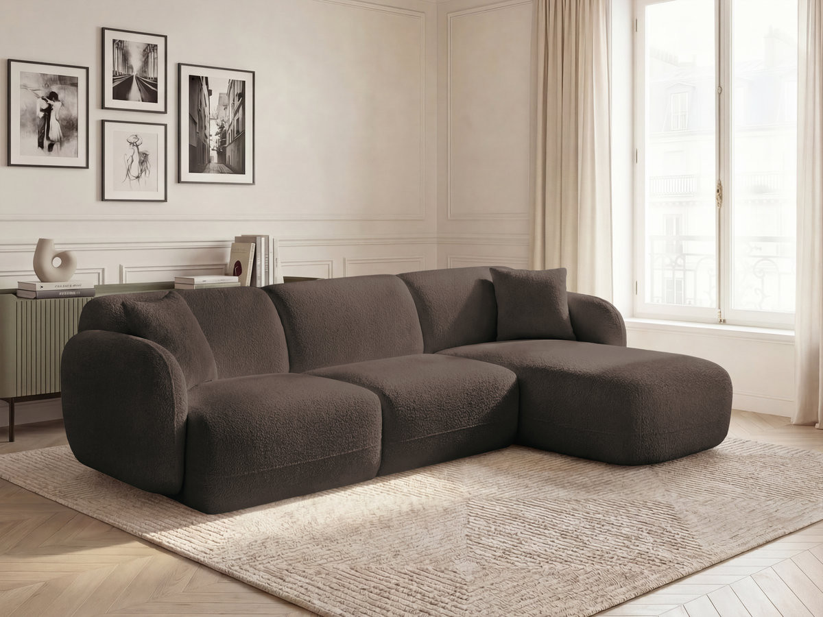 Bobochic Anda Ecksofa 292 × 163 cm Chenille Braun Ecke rechts