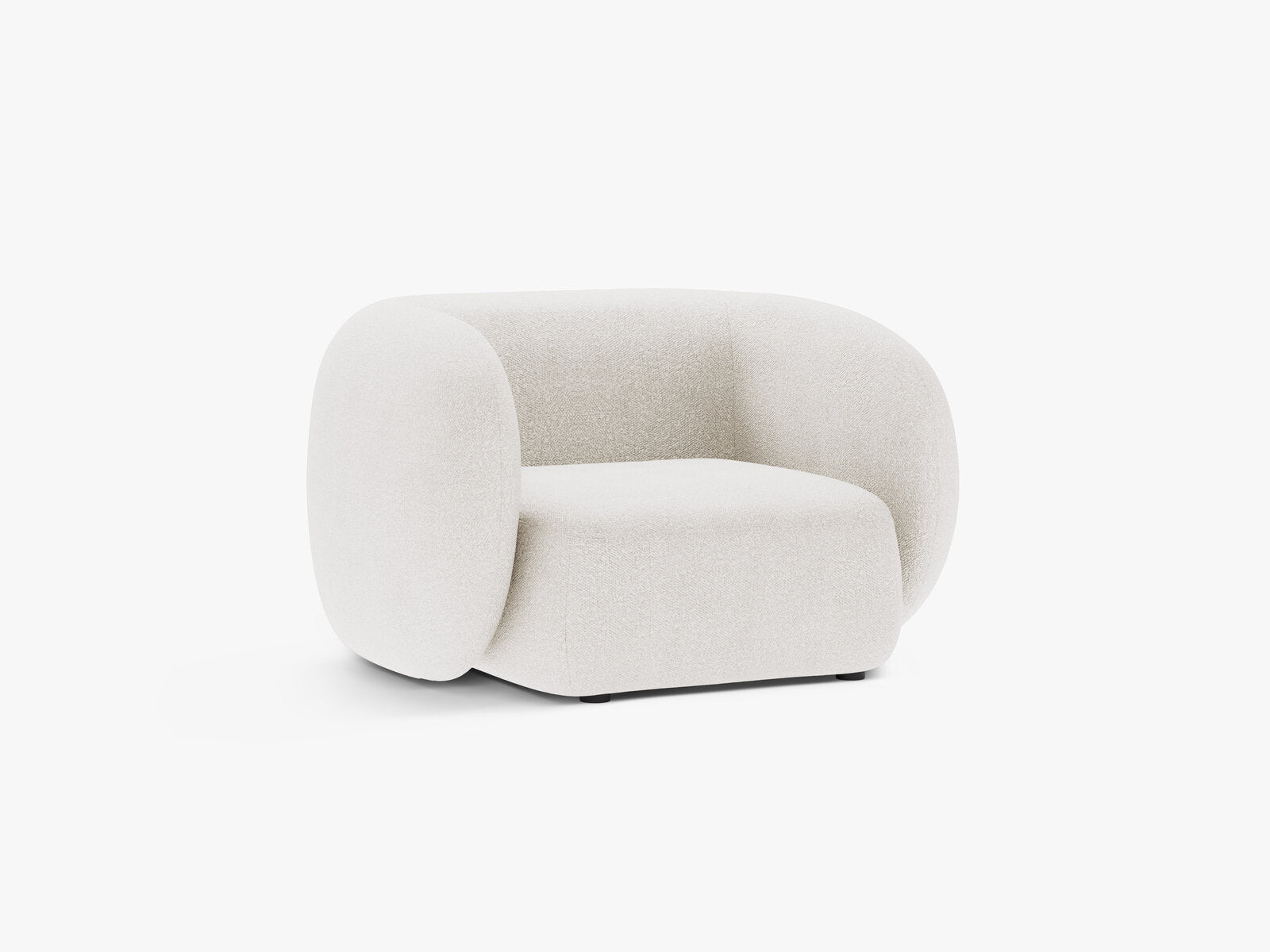 Micadoni Sessel Kate 1-Sitzer Boucle Weiß