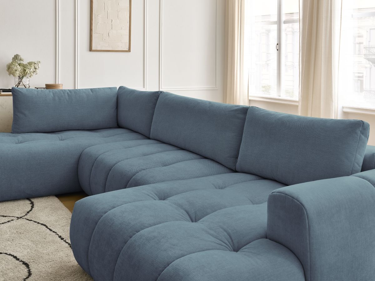 Bobochic Fuji Wohnlandschaft Stoff Hellblau Ecke rechts