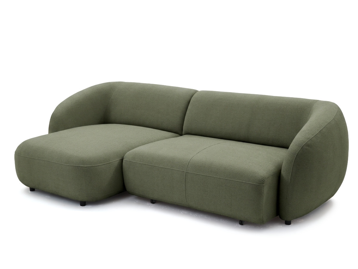 Bobochic Halo Ecksofa mit Schlaffunktion Stoff Grün Ecke links