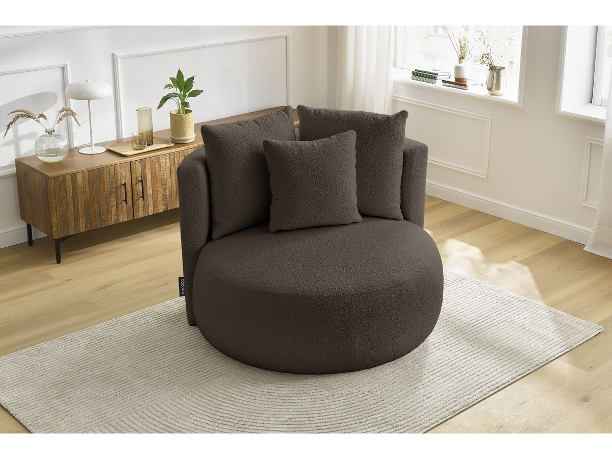 Bobochic Cesar Sessel Bouclé-Stoff Braun