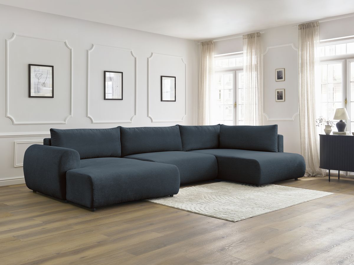 Bobochic Lucien Wohnlandschaft Stoff Dunkelblau Ecke links