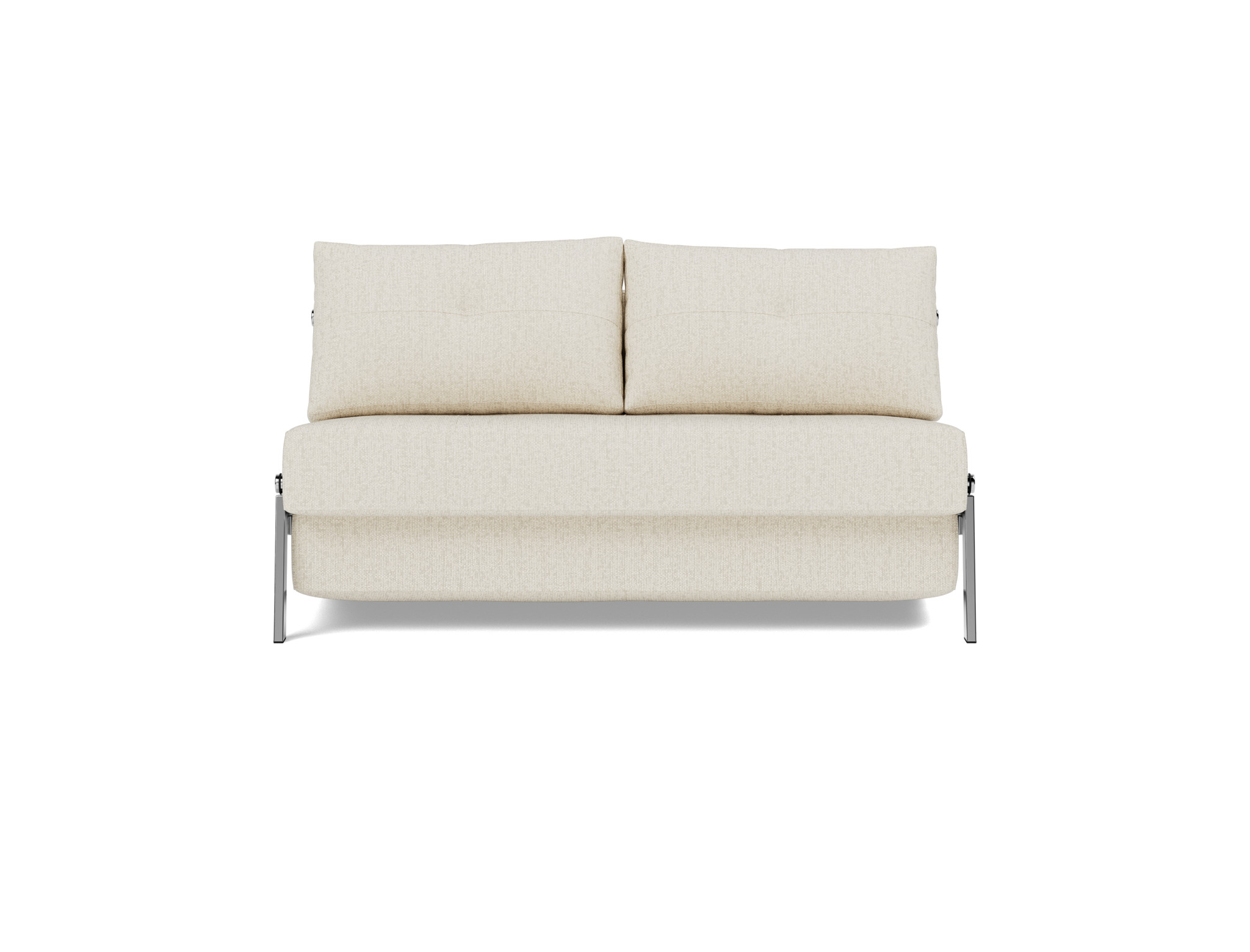 Schlafsofa Cubed 140 Boucle Skandi 531-Off-White Beine Chrom