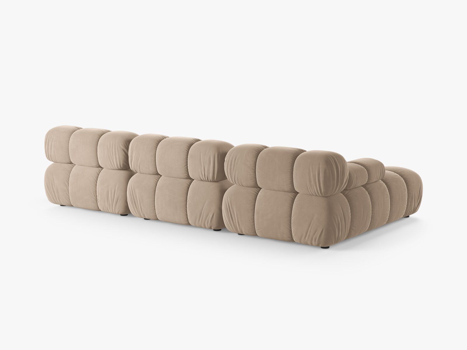 Micadoni Modulares Ecksofa Bellis 4-Sitzer Links Samt Venus Beige