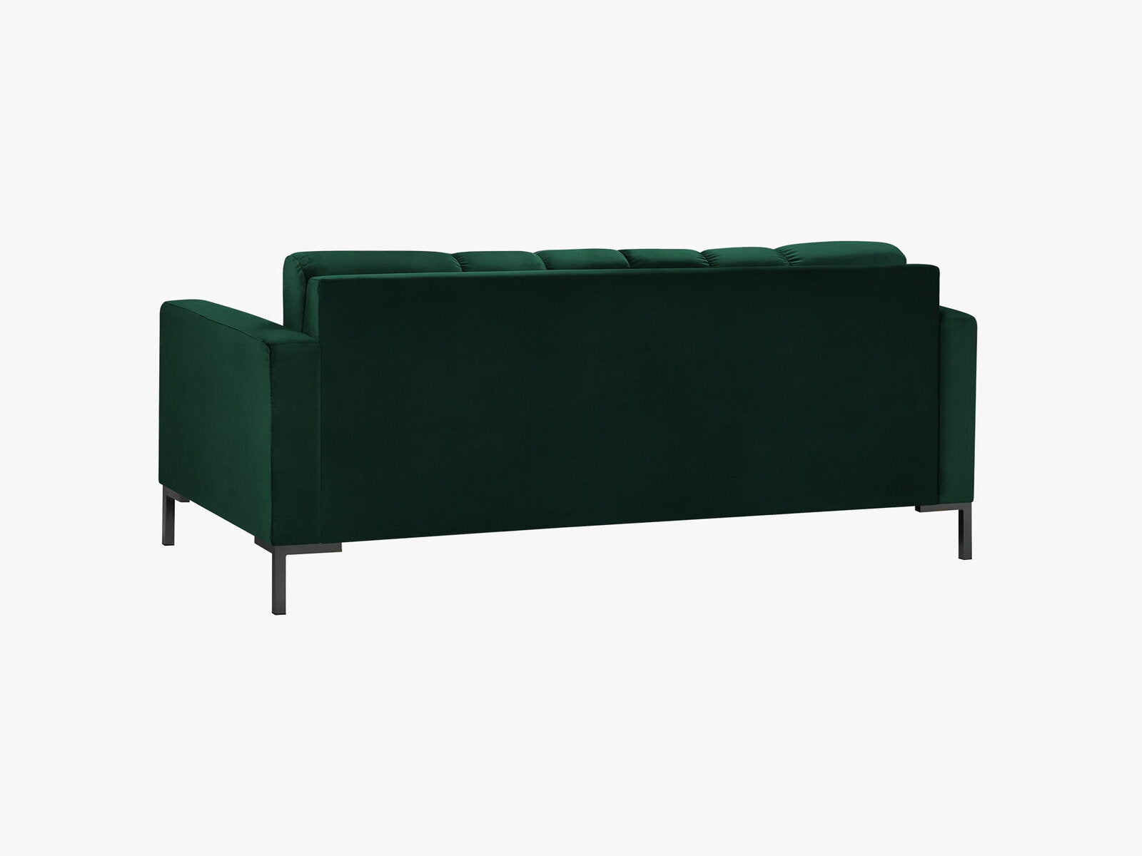 Micadoni Sofa Mamaia 2-Sitzer Samt Bluvel Flaschengrün schwarze Beine