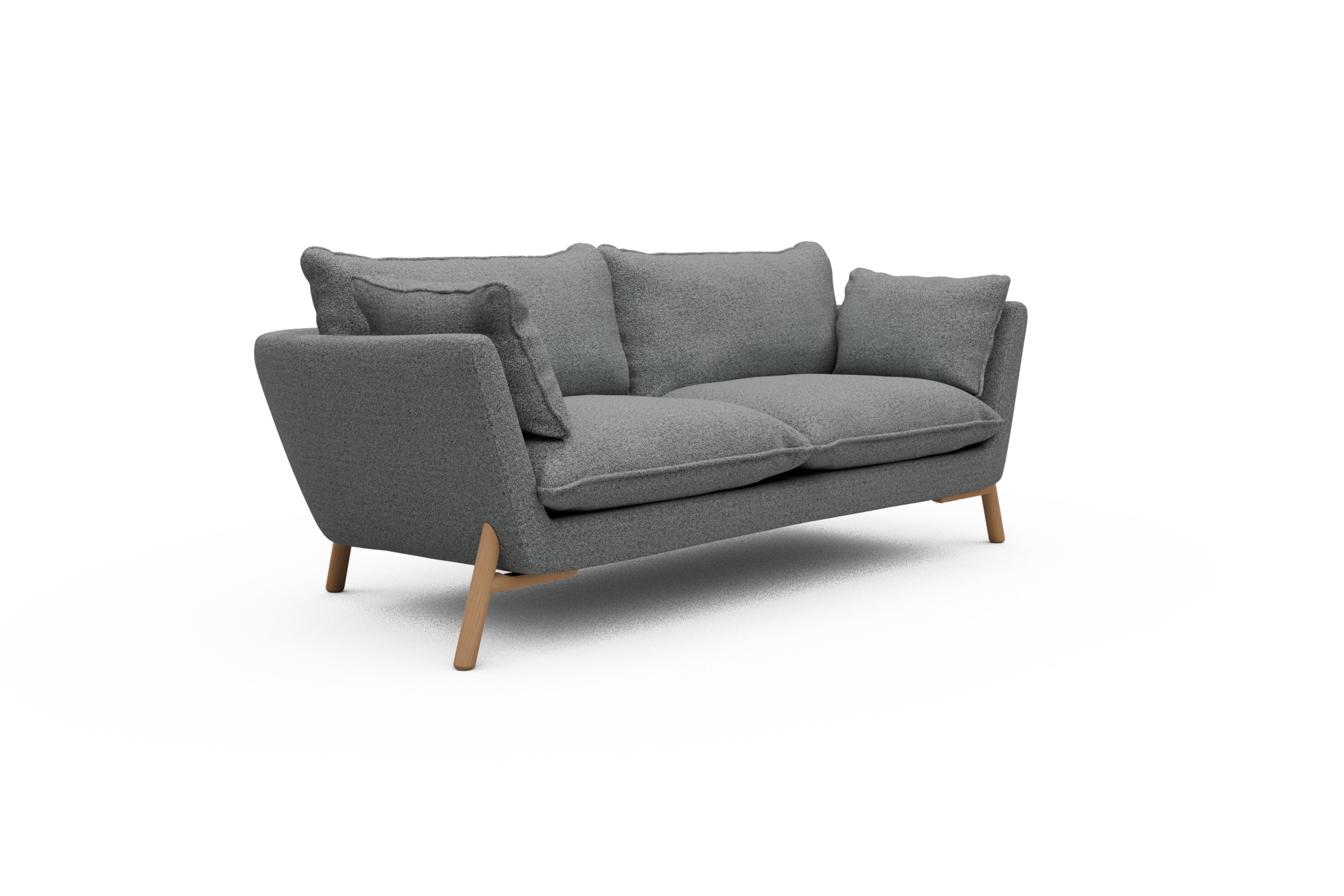 Sofa Emil PREMIUM 2-Sitzer Beinfarbe Eiche Natur Aivi-Gravet-Grey