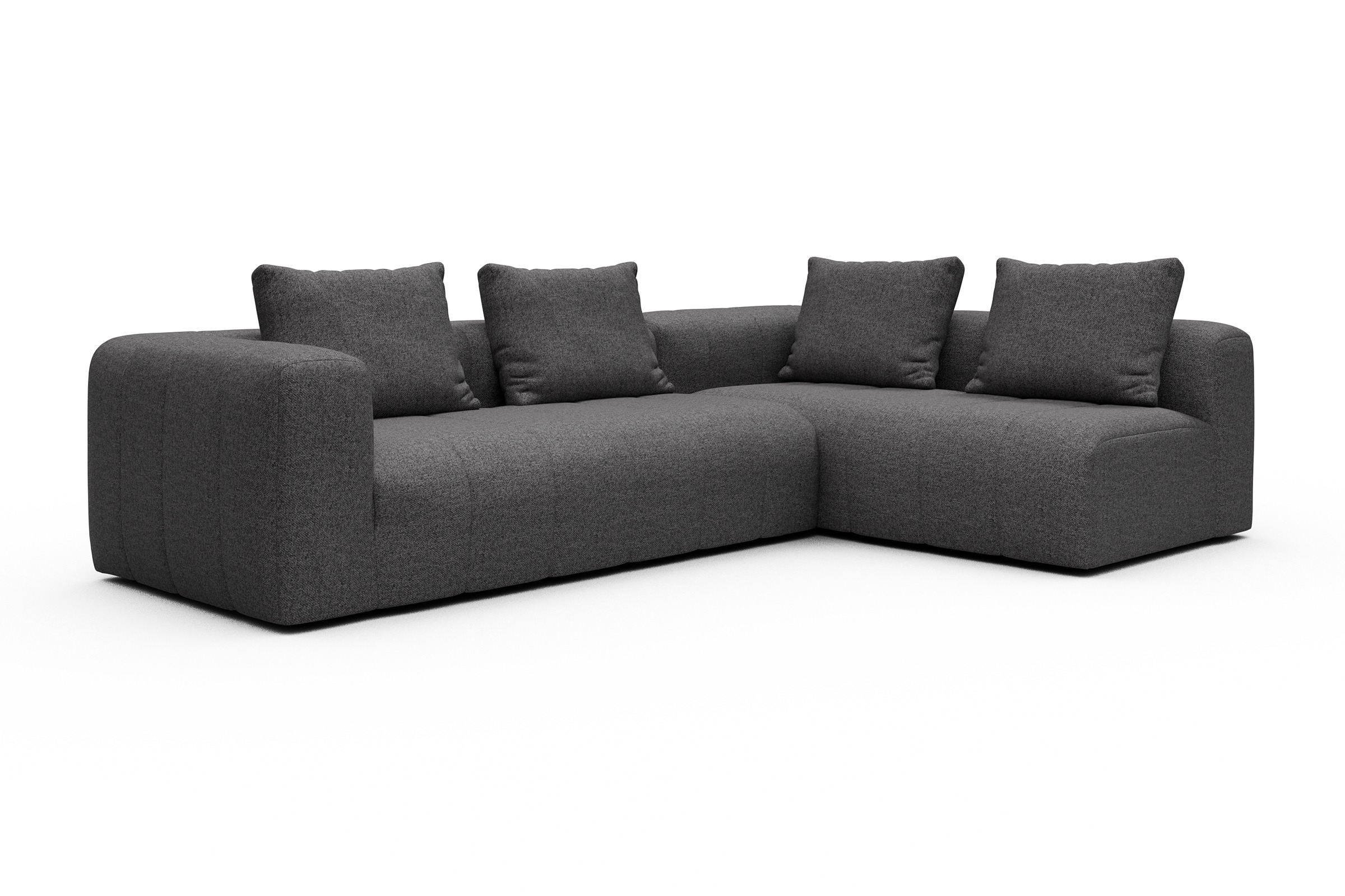 Ecksofa Hugo 2x 2,5-Sitzer Armlehne links Sama-Antracite