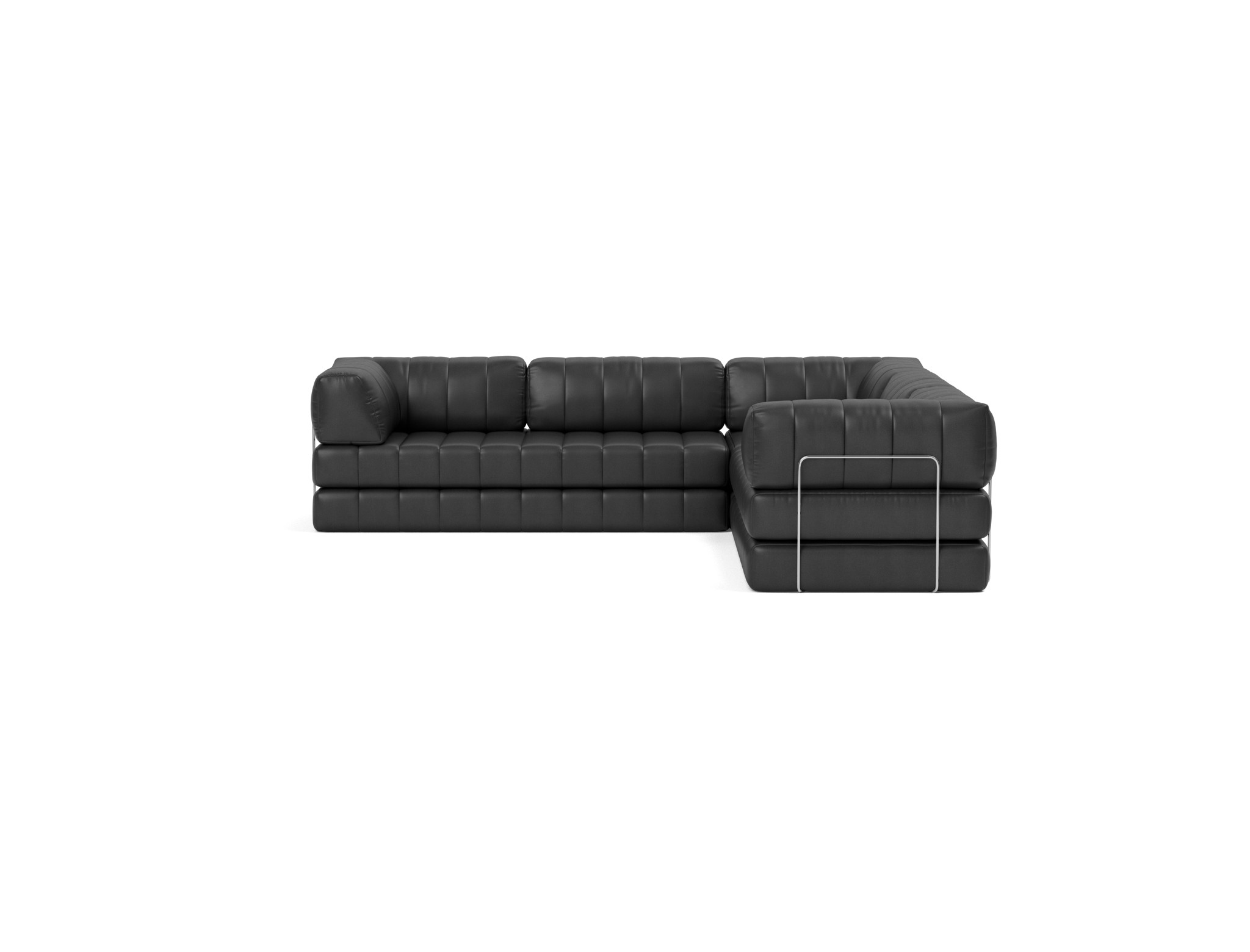 Eck-Schlafsofa CozyPad mit Armlehnen Lederoptik Faunal 550-Black
