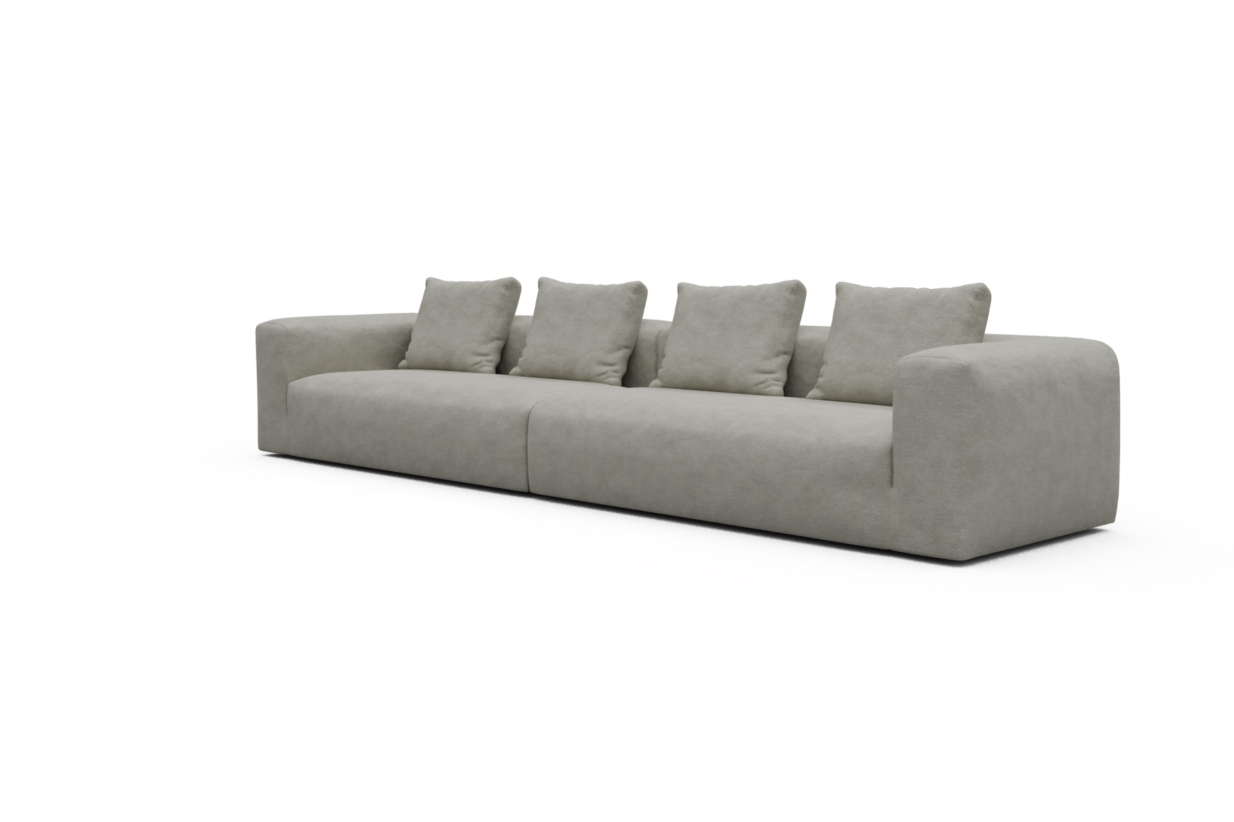 Sofa Modulares XXL Sofa Fred 5-Sitzer Carreno-Moon-Stone-White
