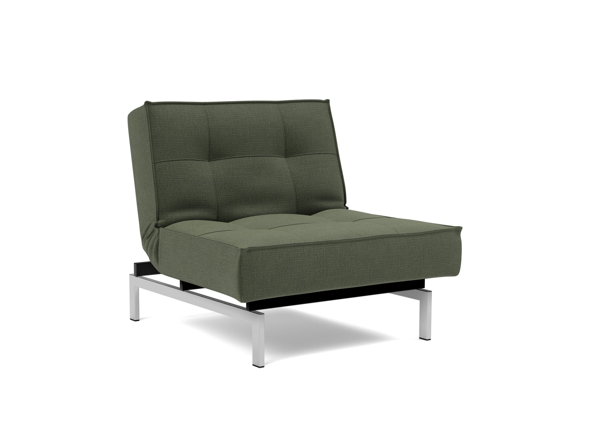 Sessel Splitback Chenille Esina 413-Olive-Green Beine Chrom