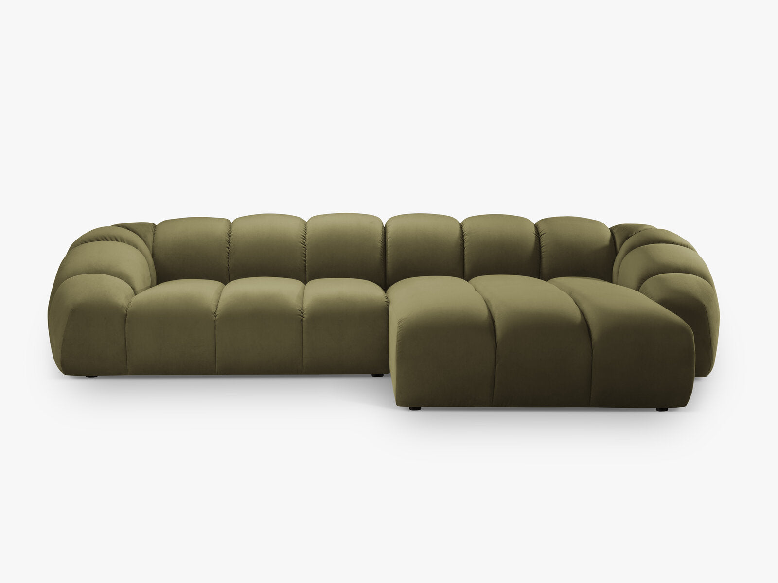 Micadoni Ecksofa Diana 4-Sitzer Rechts Samt Grün