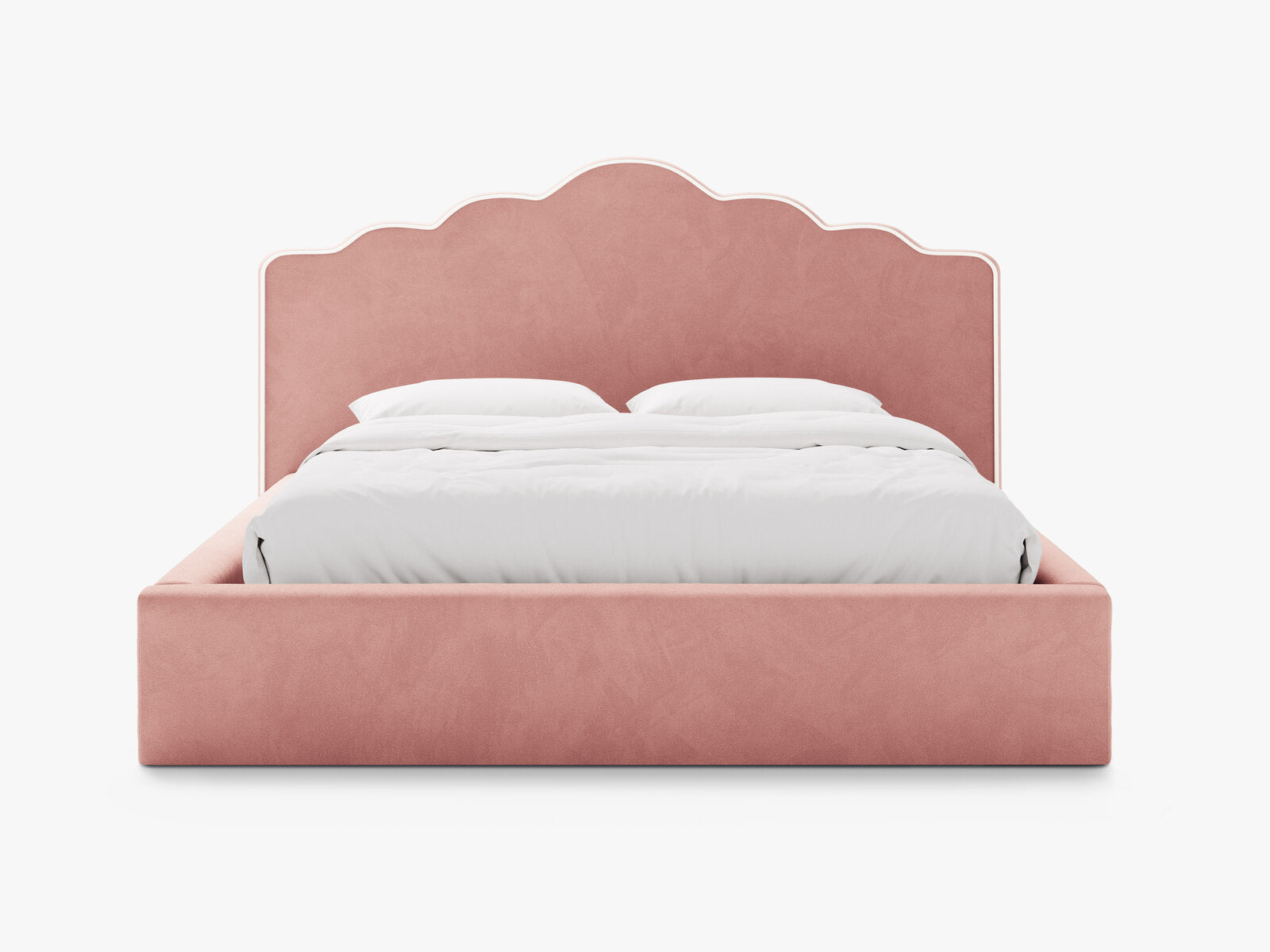 Micadoni Dream Samtbett mit Bettkasten und Kopfteil Samt Magic Velvet Elfenbein / Rosa 140x200