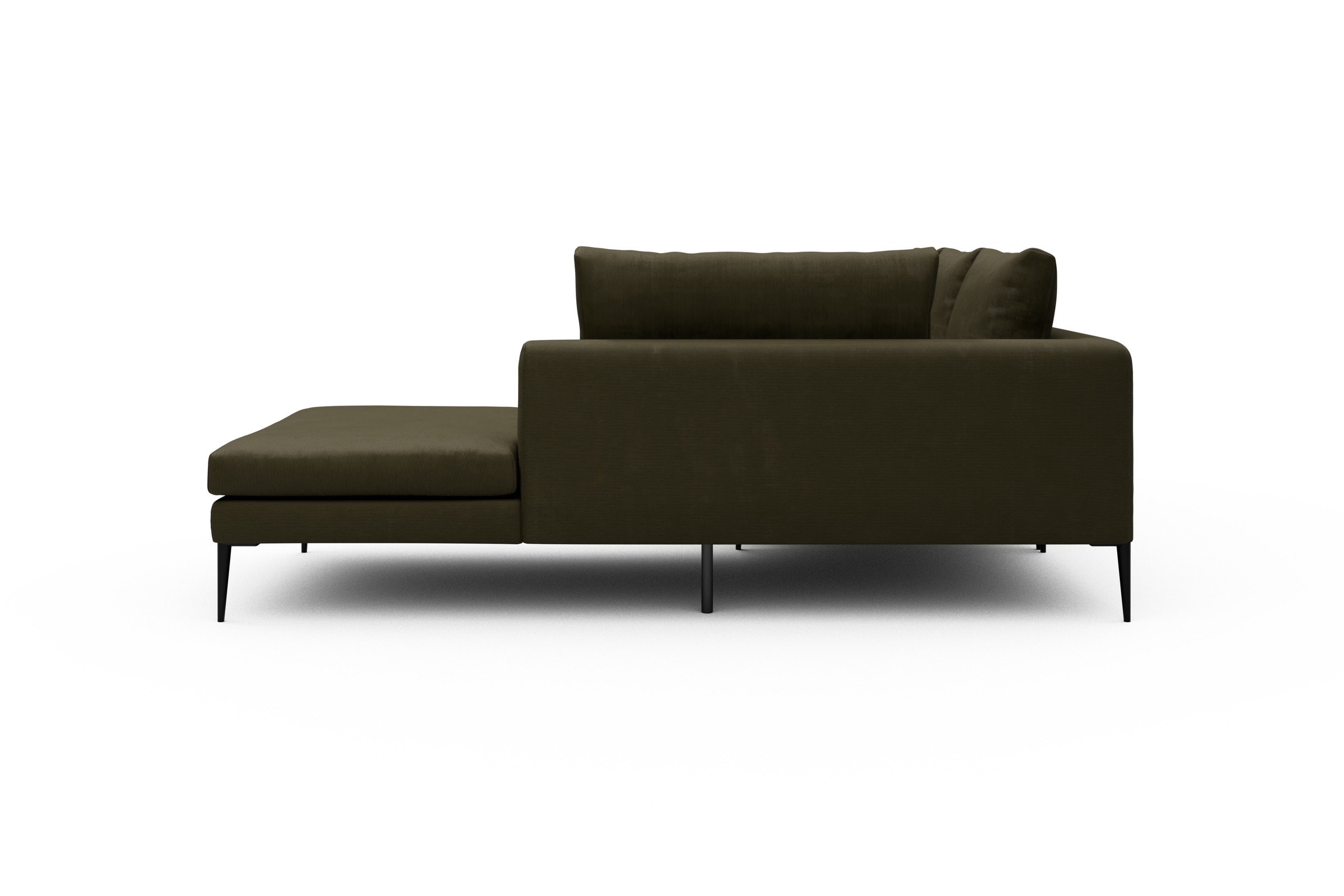 Ecksofa Paul Relax-Ecke rechts mit 2-Sitzer Cordufine-Pine-Green