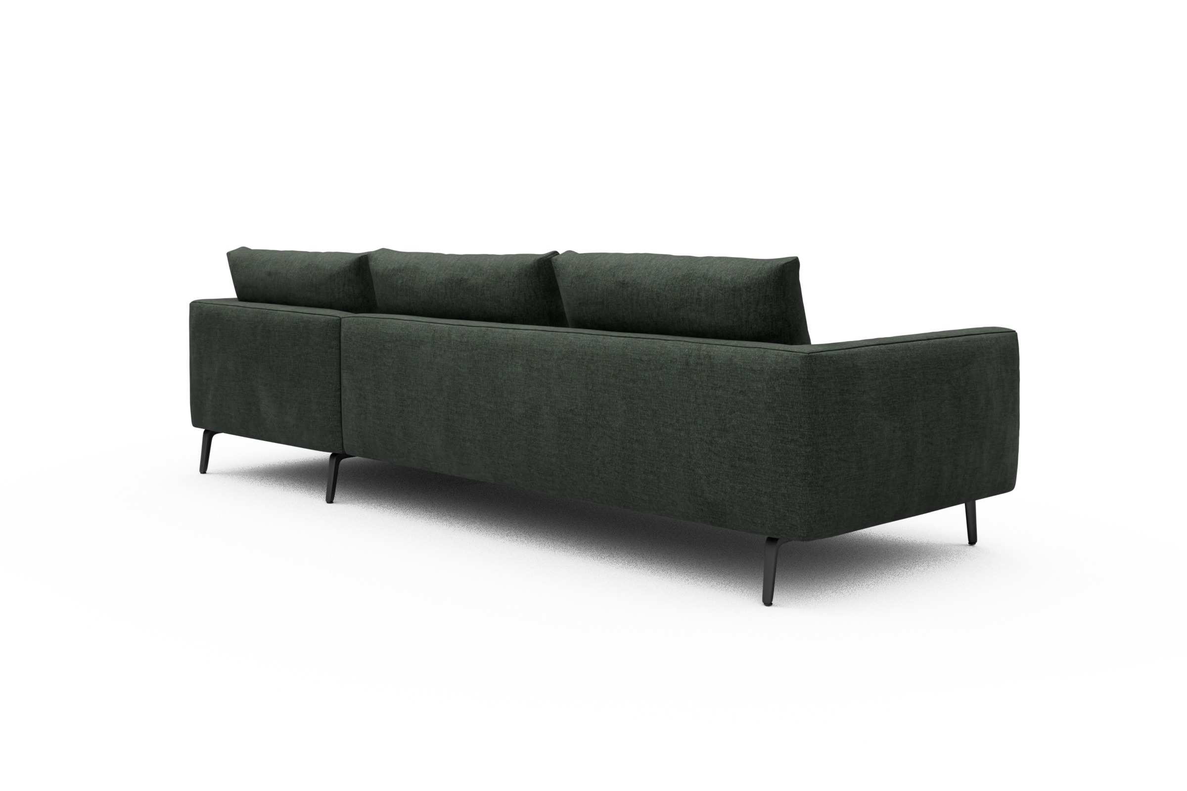 Ecksofa Karl Chaiselongue rechts mit 2,5-Sitzer Aivi-Pine-Green