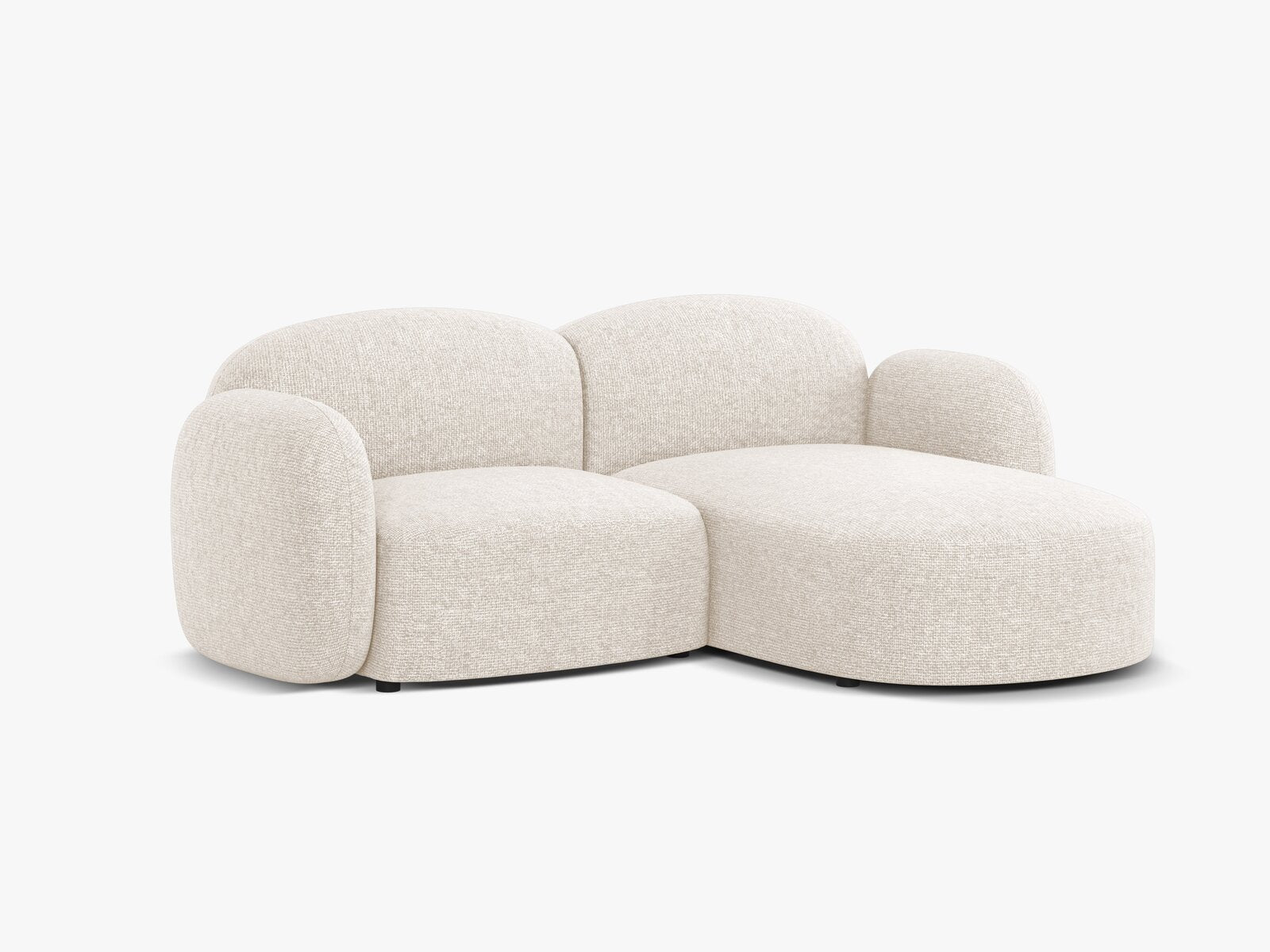 Micadoni Ecksofa Blair 3-Sitzer Rechts Chenille Eden Helles Beige