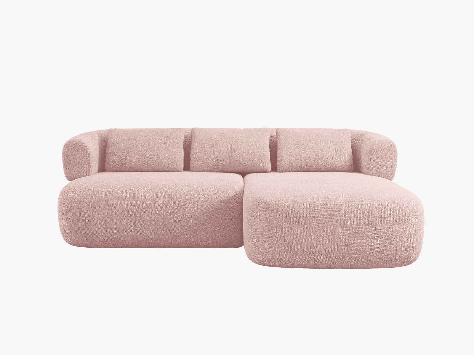 Micadoni 5-Sitzer Ecksofa Jenny Kleine Version Rechts Boucle Now or Never Puderrosa