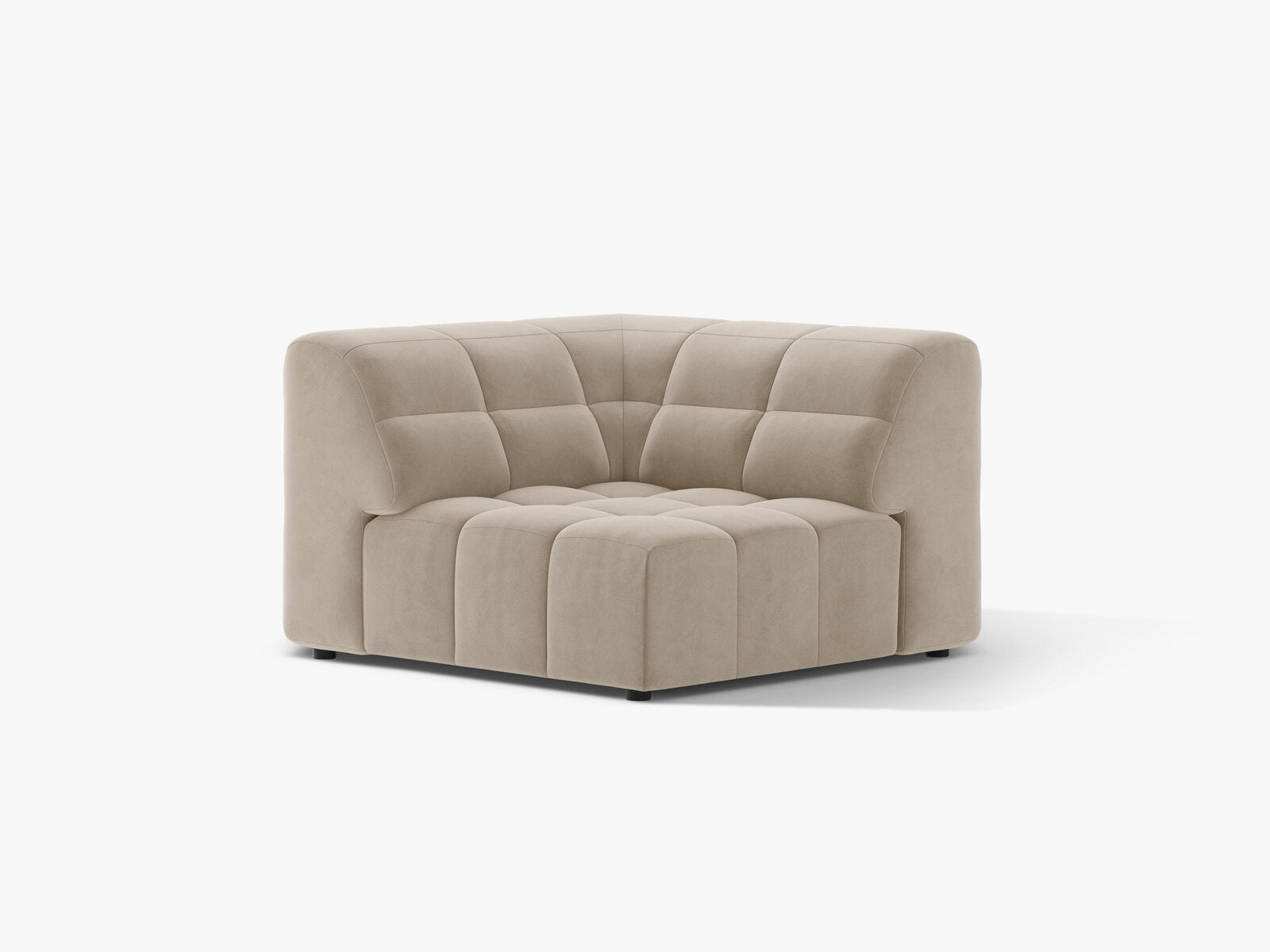 Micadoni Jennifer Eckmodul Samt Bluvel Dunkelbeige