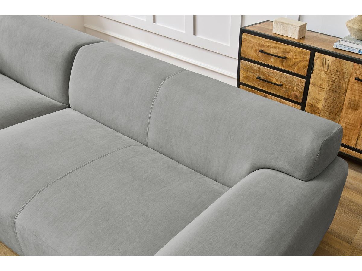 Bobochic Lavena Ecksofa 272 × 220 cm Samt Hellgrau Ecke links