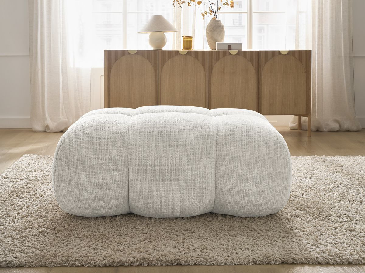 Bobochic Ivane Pouf Strukturstoff Weiß