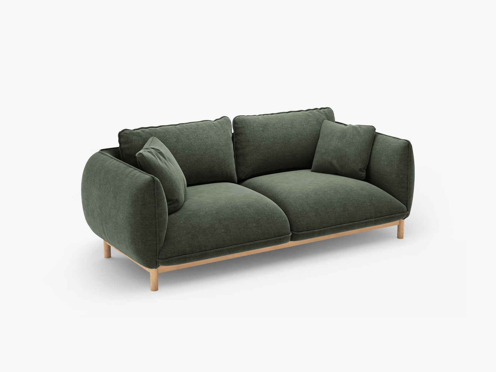 Micadoni Ada Sofa 2-Sitzer Strukturierter Stoff Wind Moosgrün