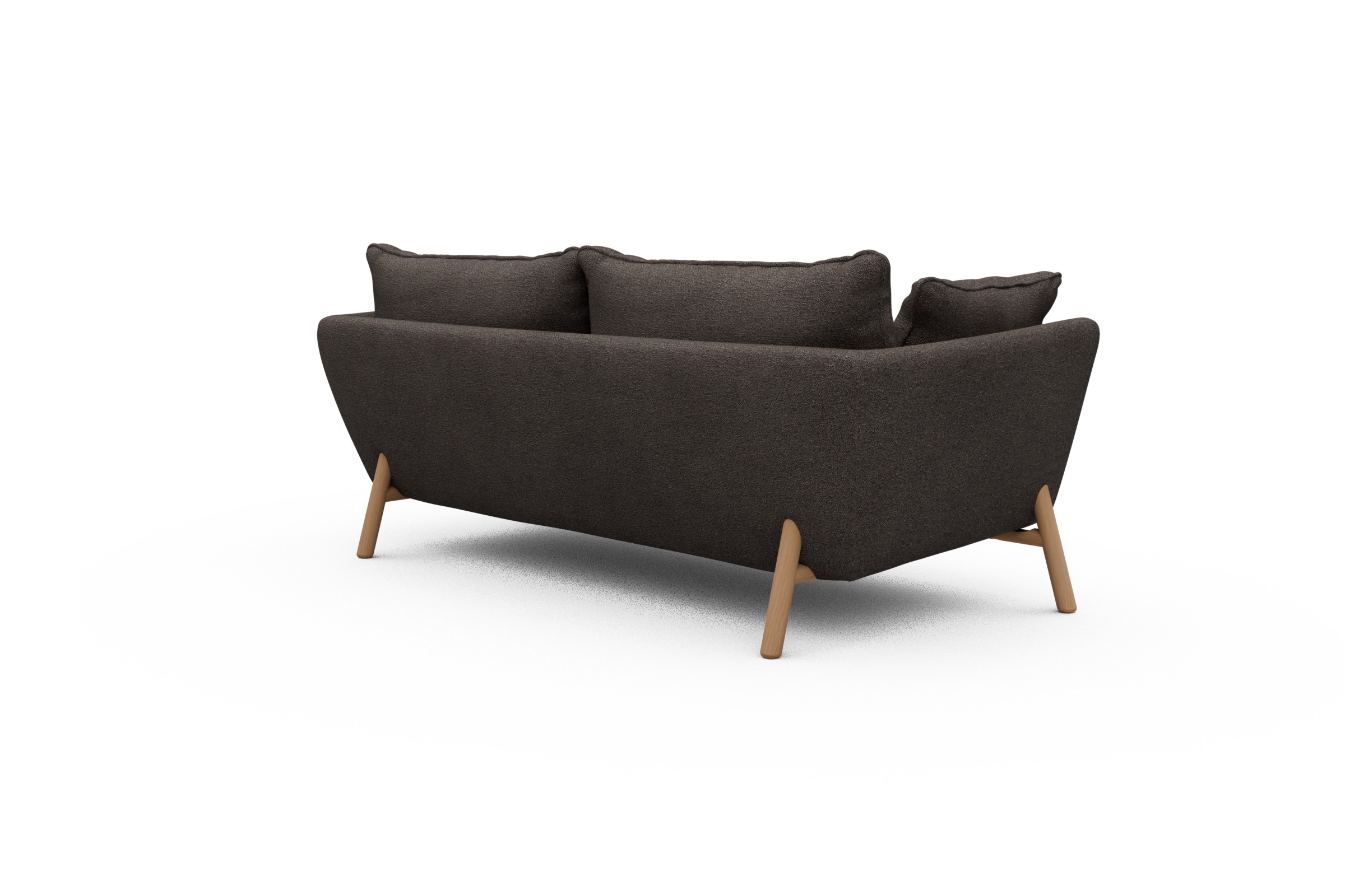 Sofa Emil PREMIUM 2-Sitzer Beinfarbe Eiche Natur Boucle-Taupe