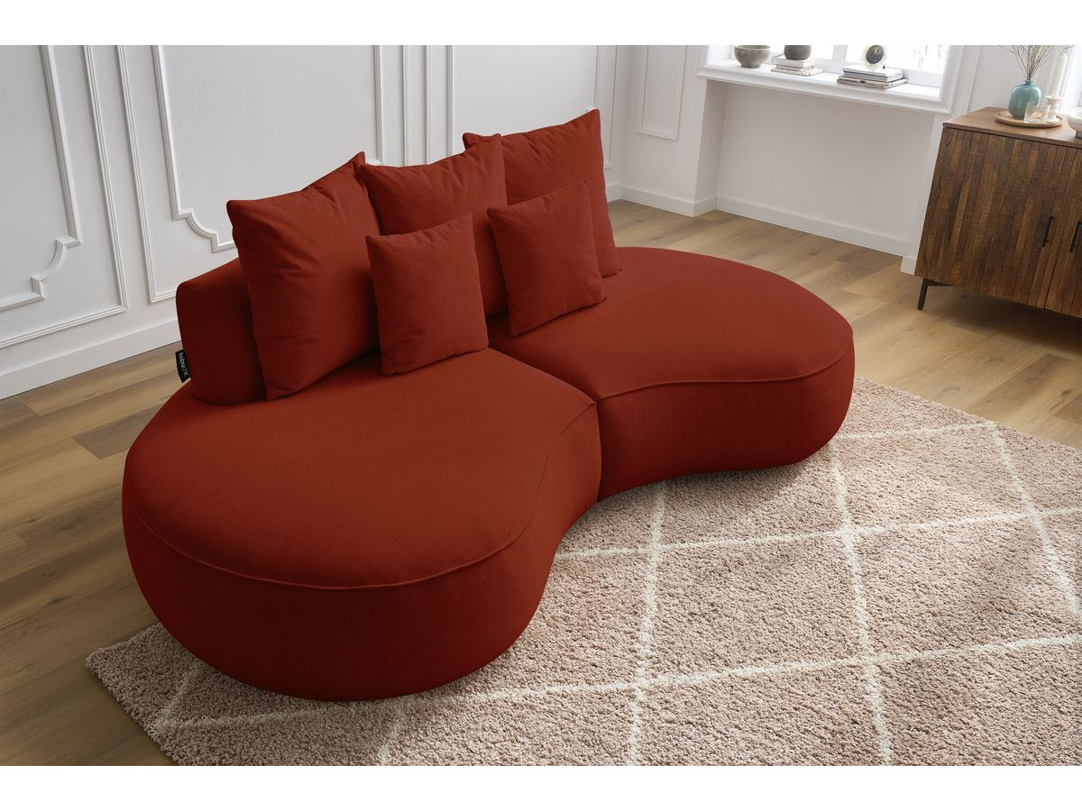 Bobochic Saint-germain Sofa 3-Sitzer Strukturstoff Rot