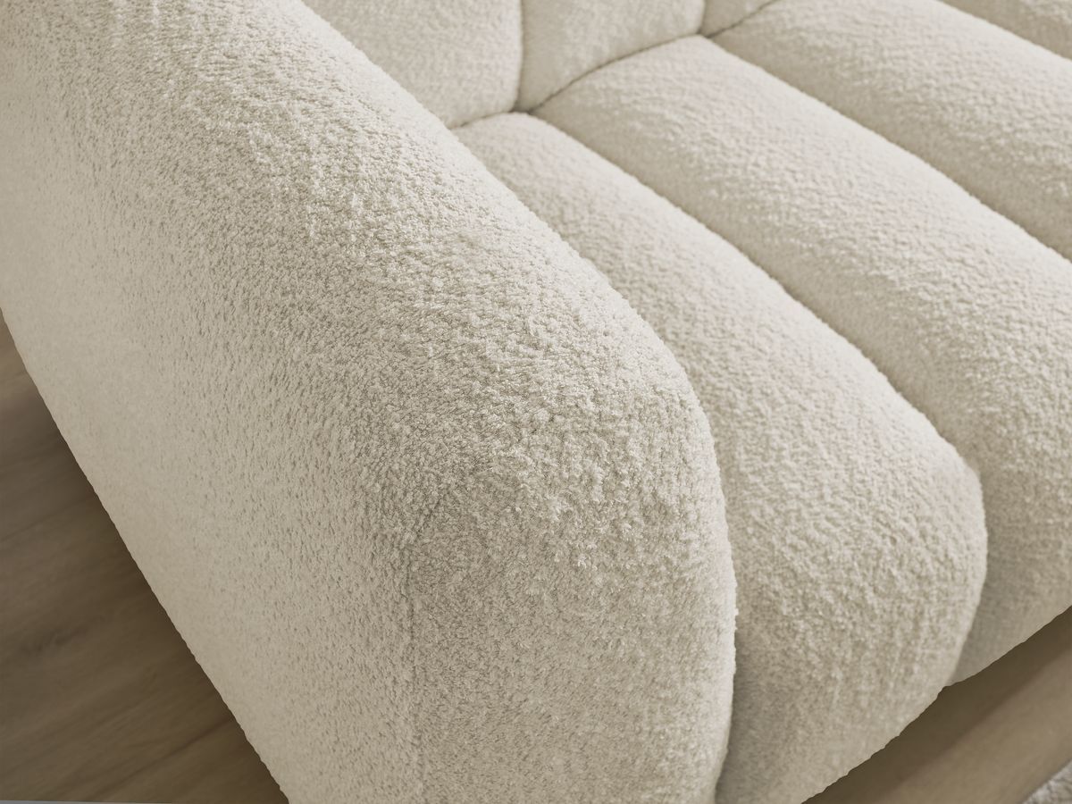 Bobochic Talia Ecksofa Bouclé-Stoff Beige Ecke rechts