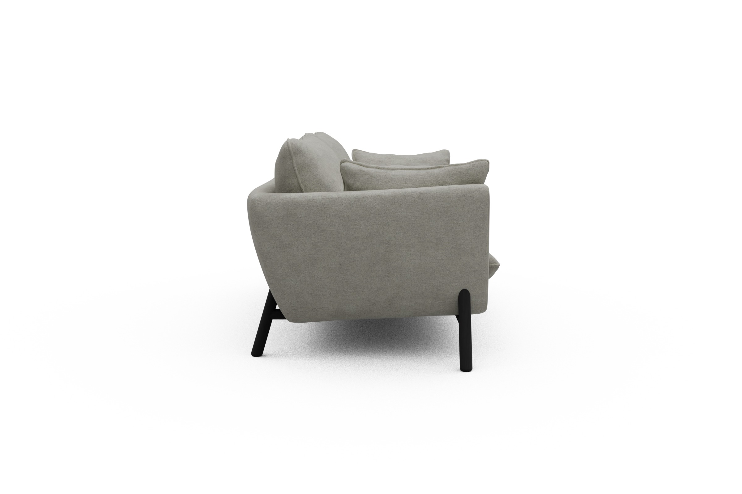 Sofa Emil 2-Sitzer Beinfarbe Eiche Schwarz Carreno-Moon-Stone-White