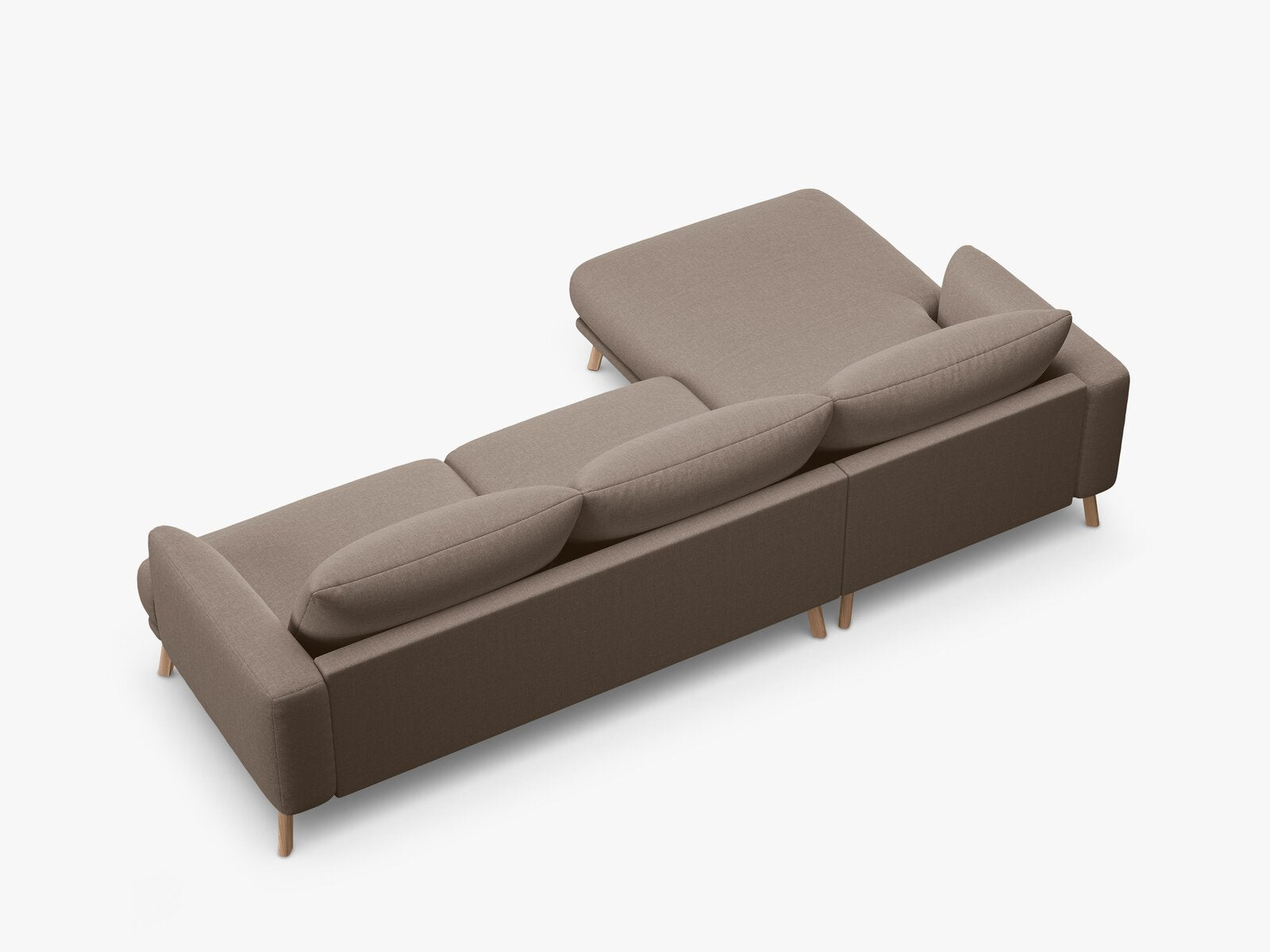 Micadoni Ecksofa Naomi 4-Sitzer Links Strukturierter Stoff Liberty Cappuccino