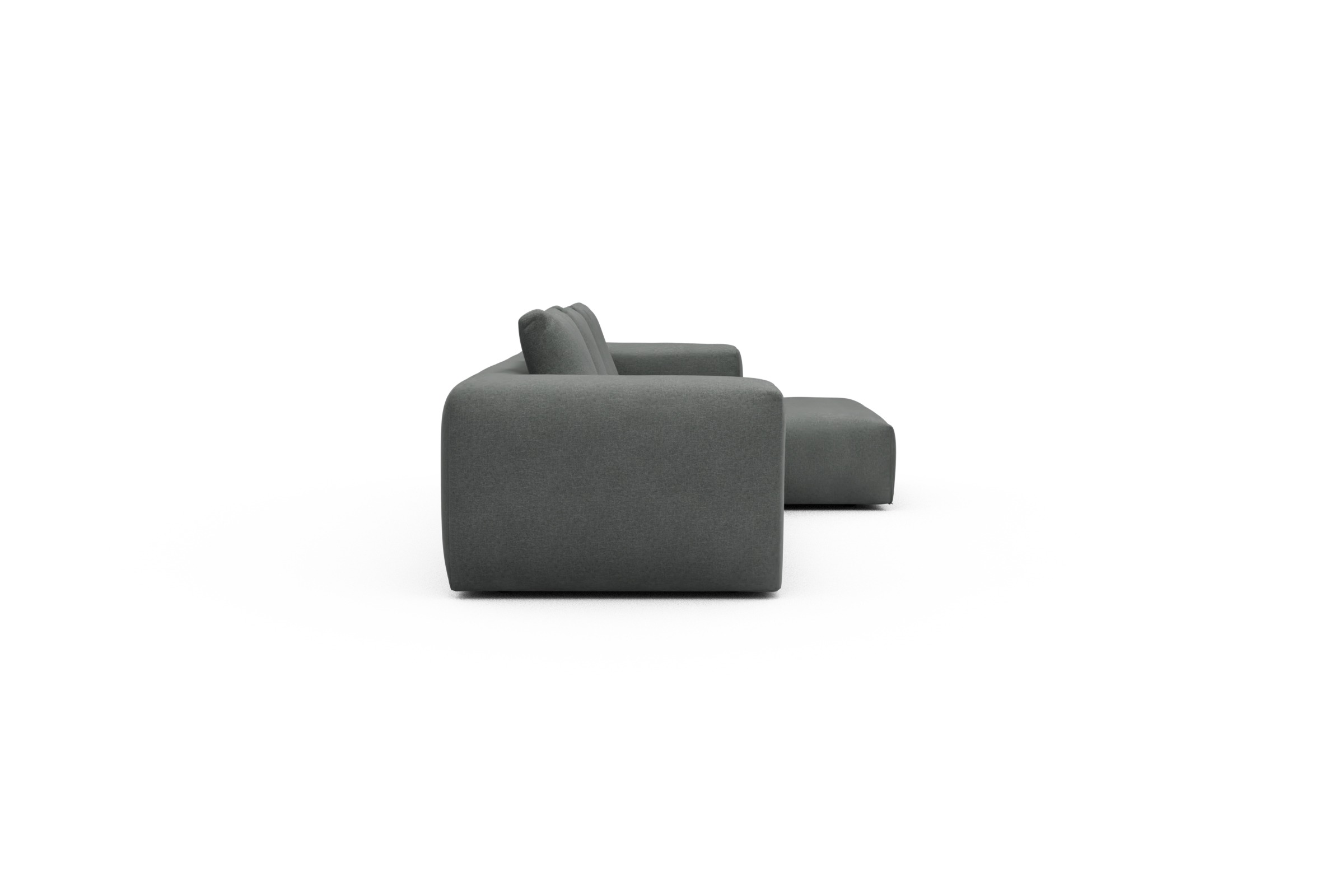 Ecksofa Fred Chaiselongue rechts mit 2,5-Sitzer Satya-Steel