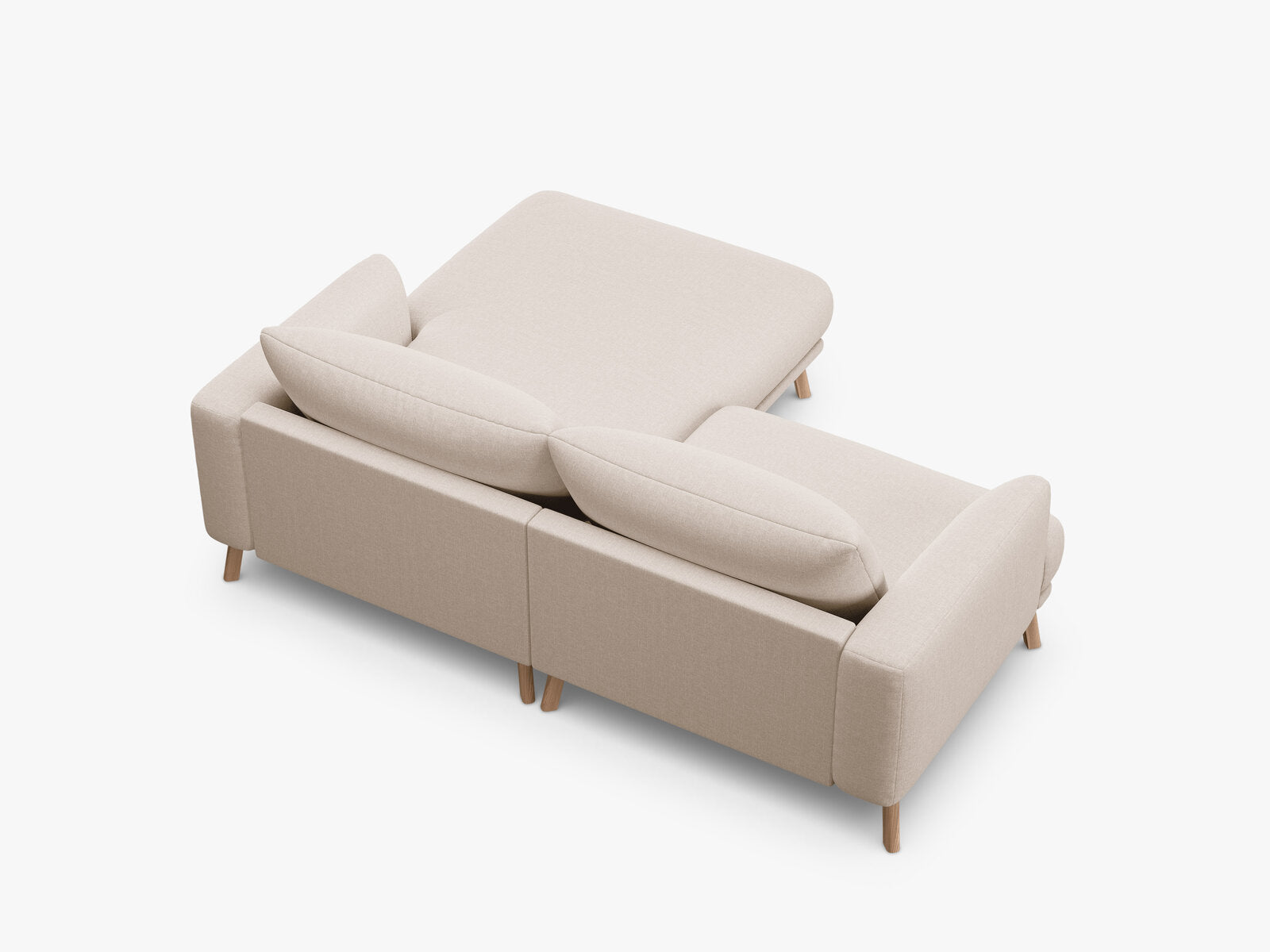 Micadoni Ecksofa Naomi 3-Sitzer kleine Version Rechts Strukturierter Stoff Liberty Beige