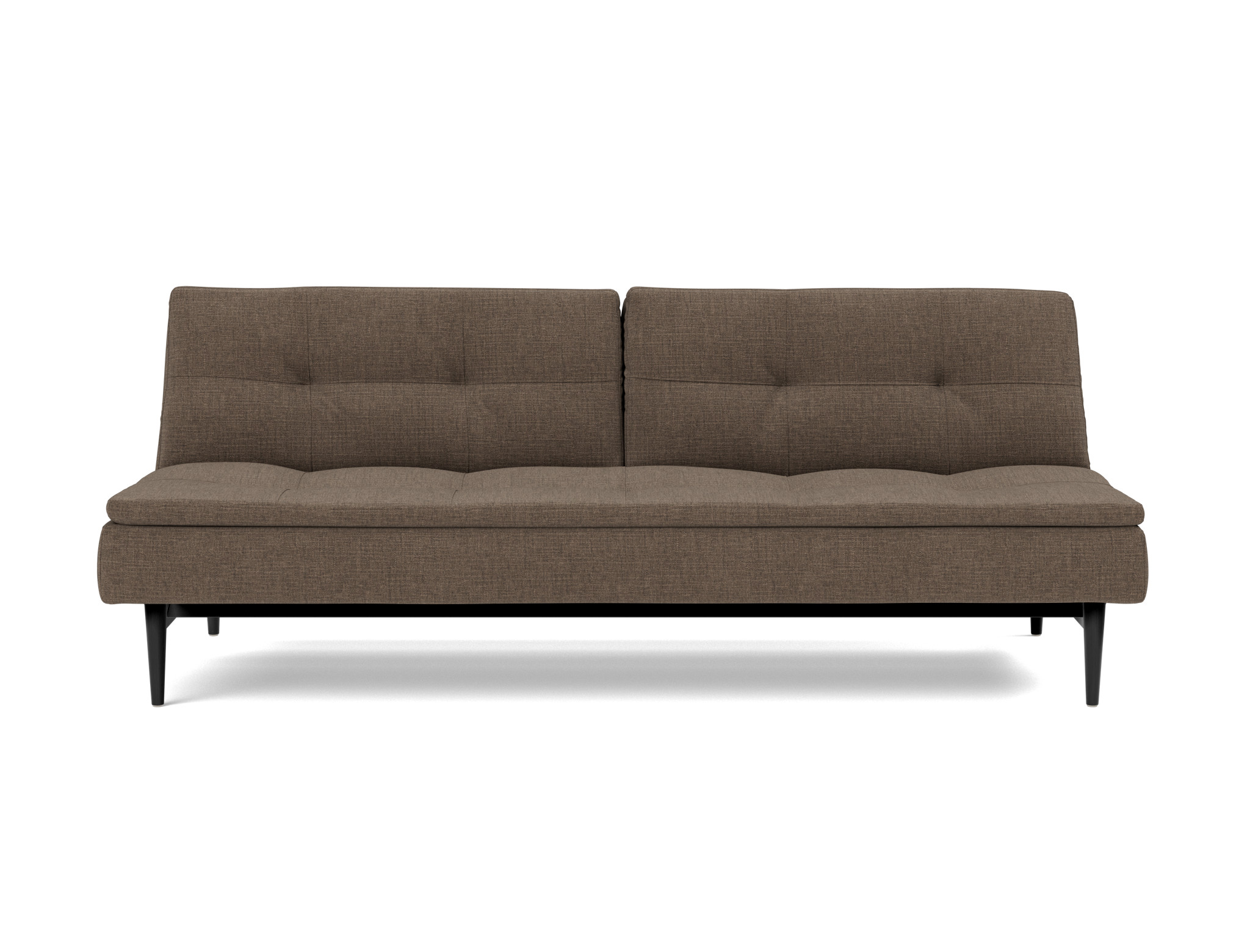 Schlafsofa Dublexo Chenille Esina 411-Cedar-Brown Beine Styletto Eiche schwarz