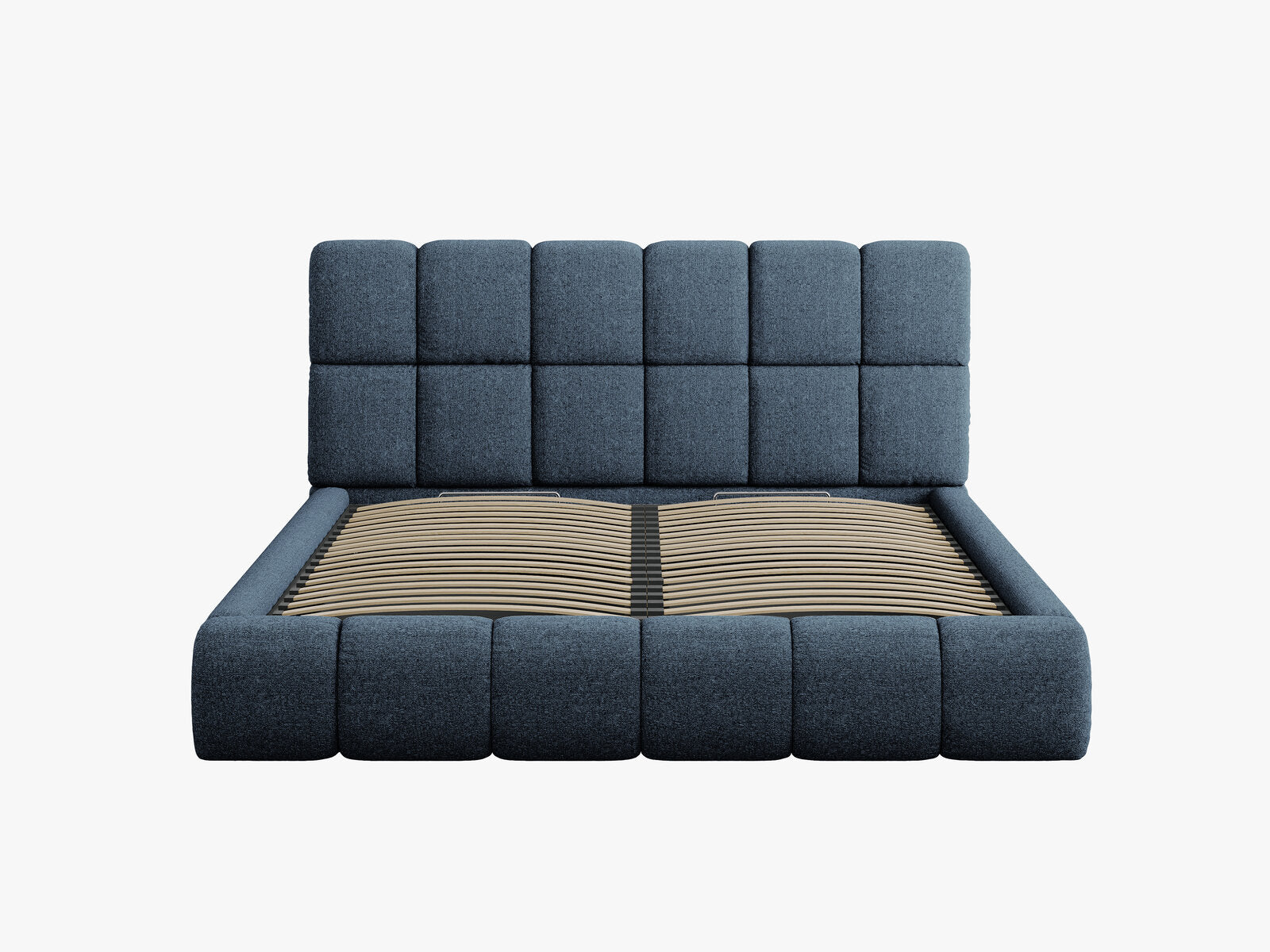 Micadoni Stauraumbett mit Kopfteil Bellis Chenille Haga Königsblau 180x200