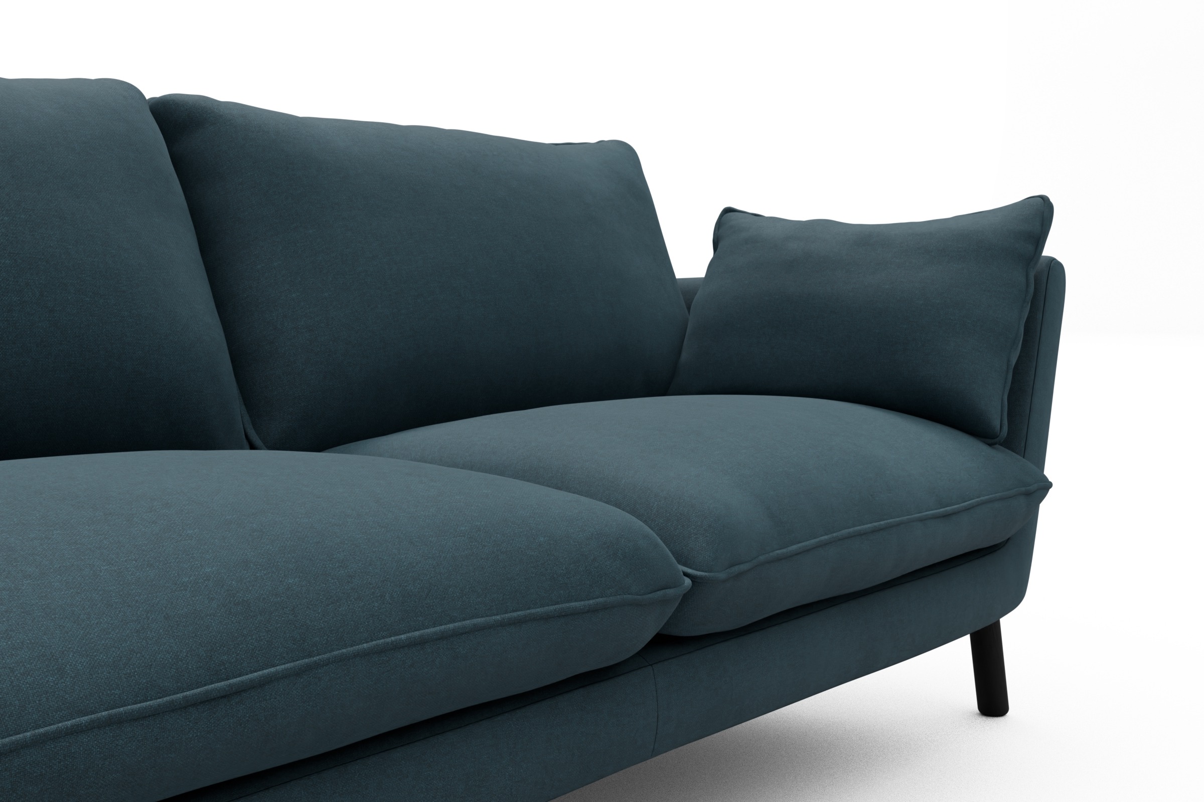 Sofa Emil 2-Sitzer Beinfarbe Eiche Schwarz Satya-Indigo