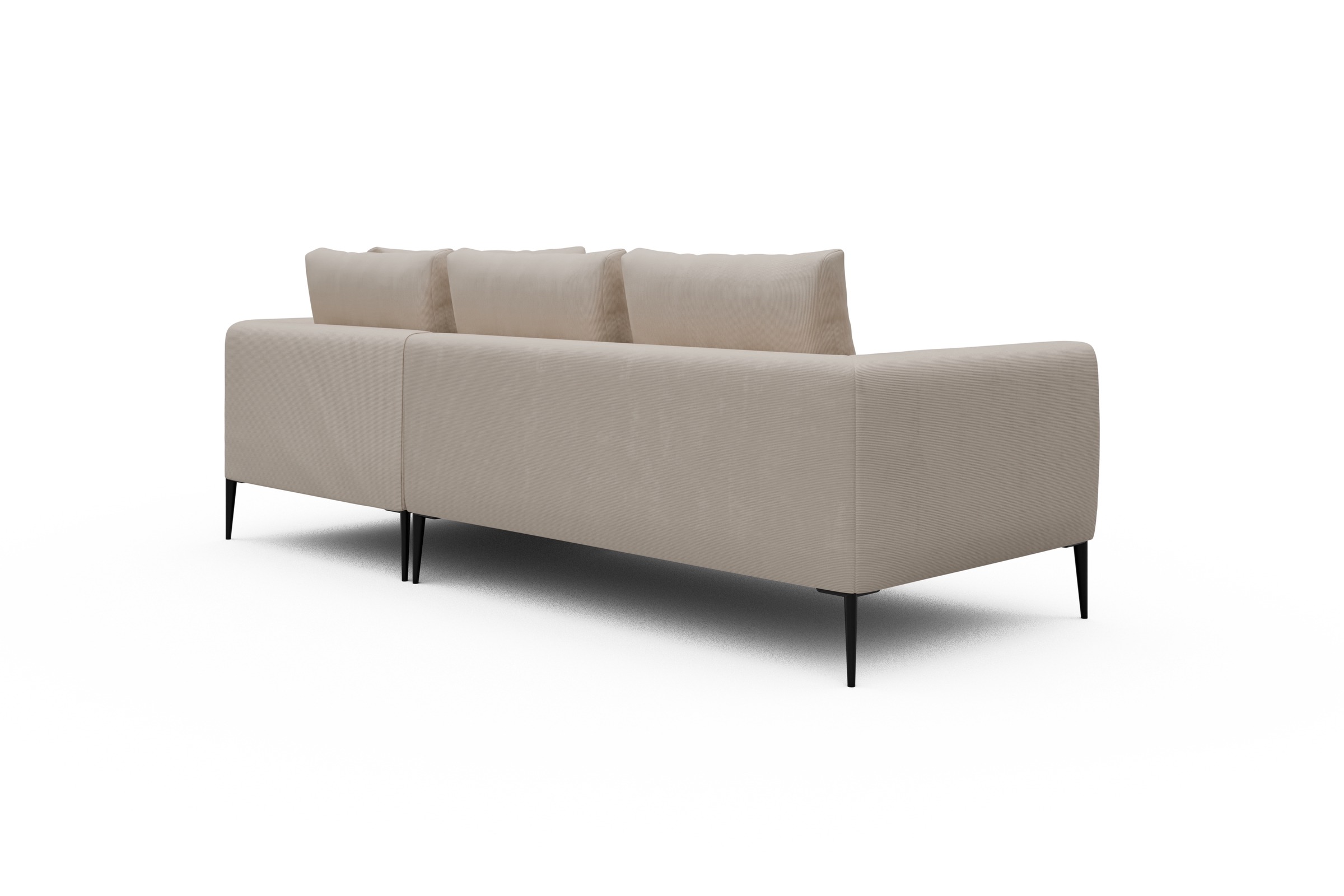 Ecksofa Paul Relax-Ecke rechts mit 2-Sitzer Cordufine-Off-White