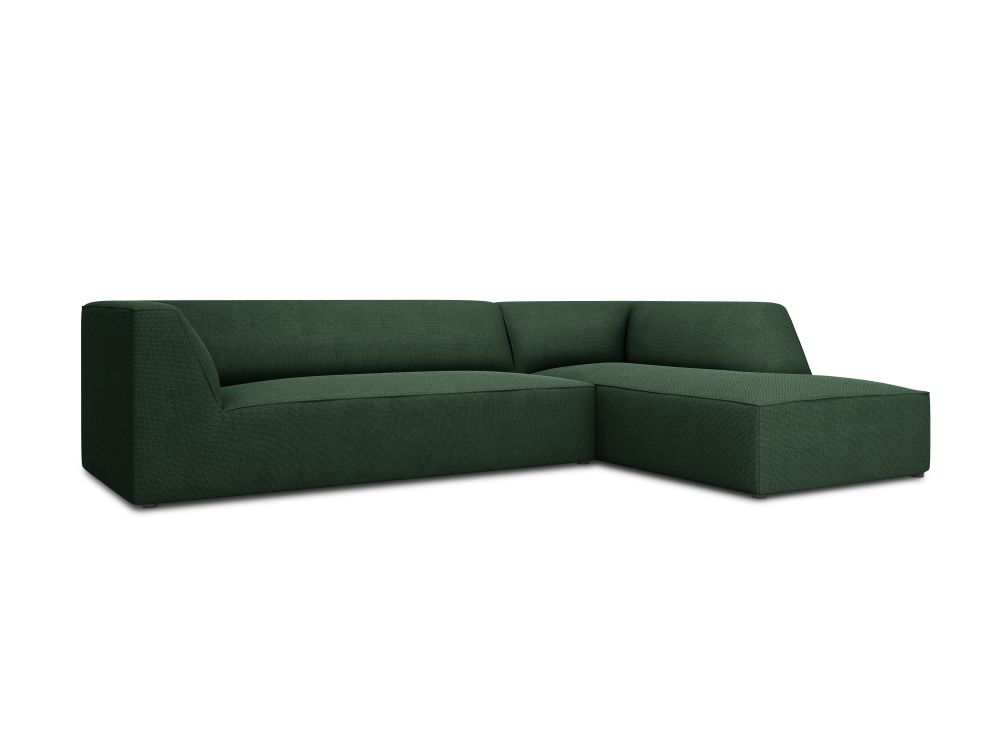 Cosmopolitan Design Ecksofa Siena 4-Sitzer Strukturierter Stoff Ottawa Grün Rechts